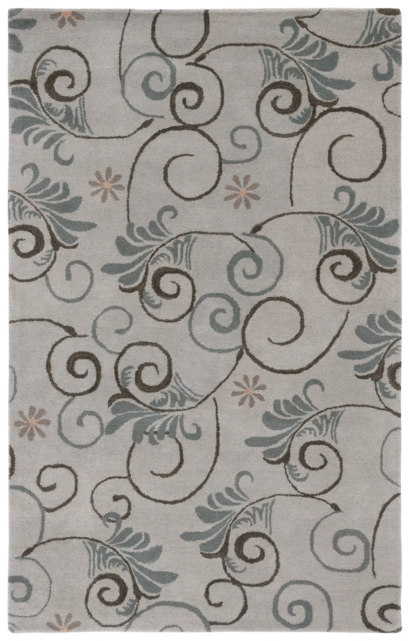 Soho Scroll And Blossom Hand-Tufted Wool Rug