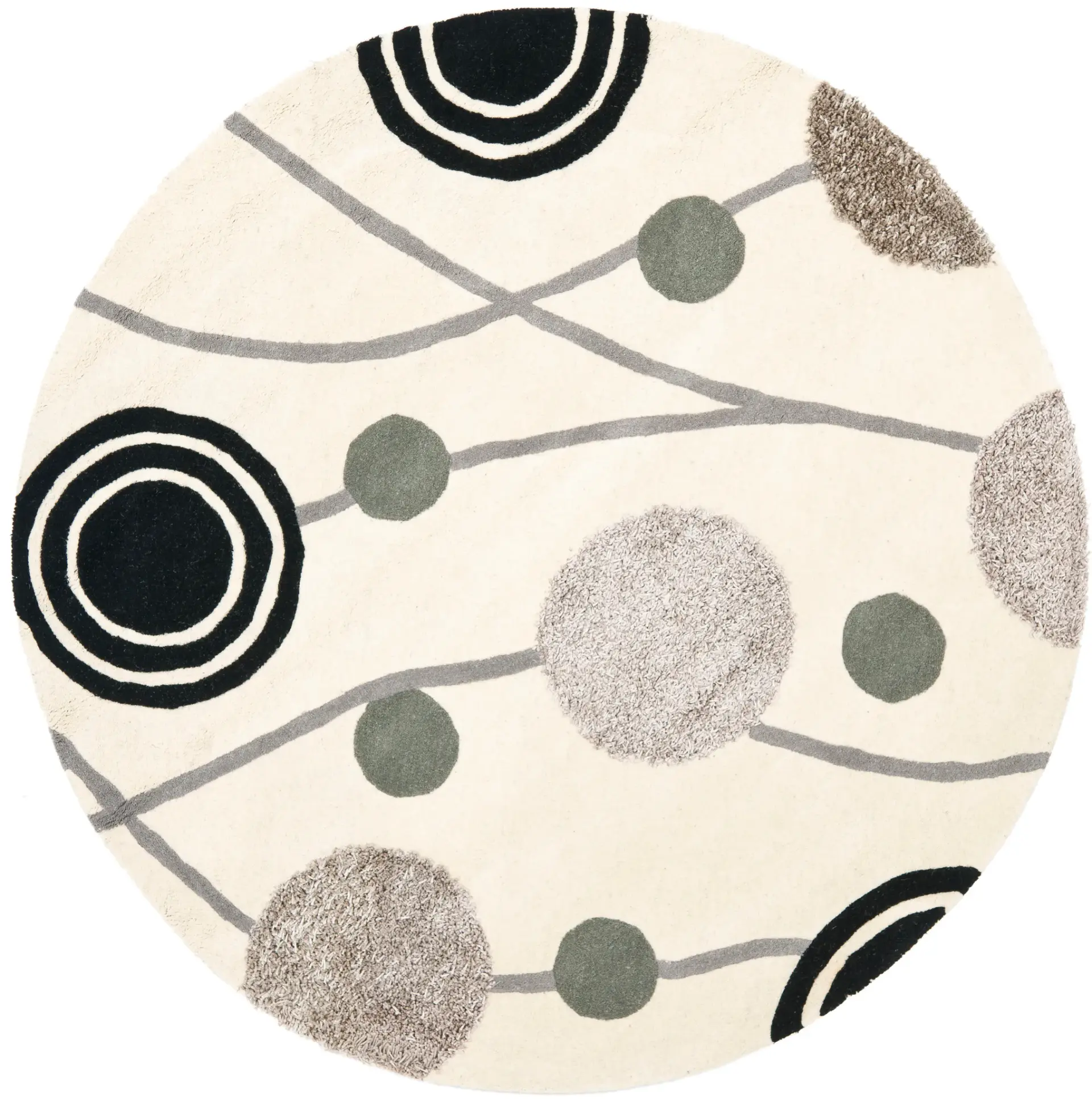 Soho Abstract Circles Hand-Tufted Wool Rug
