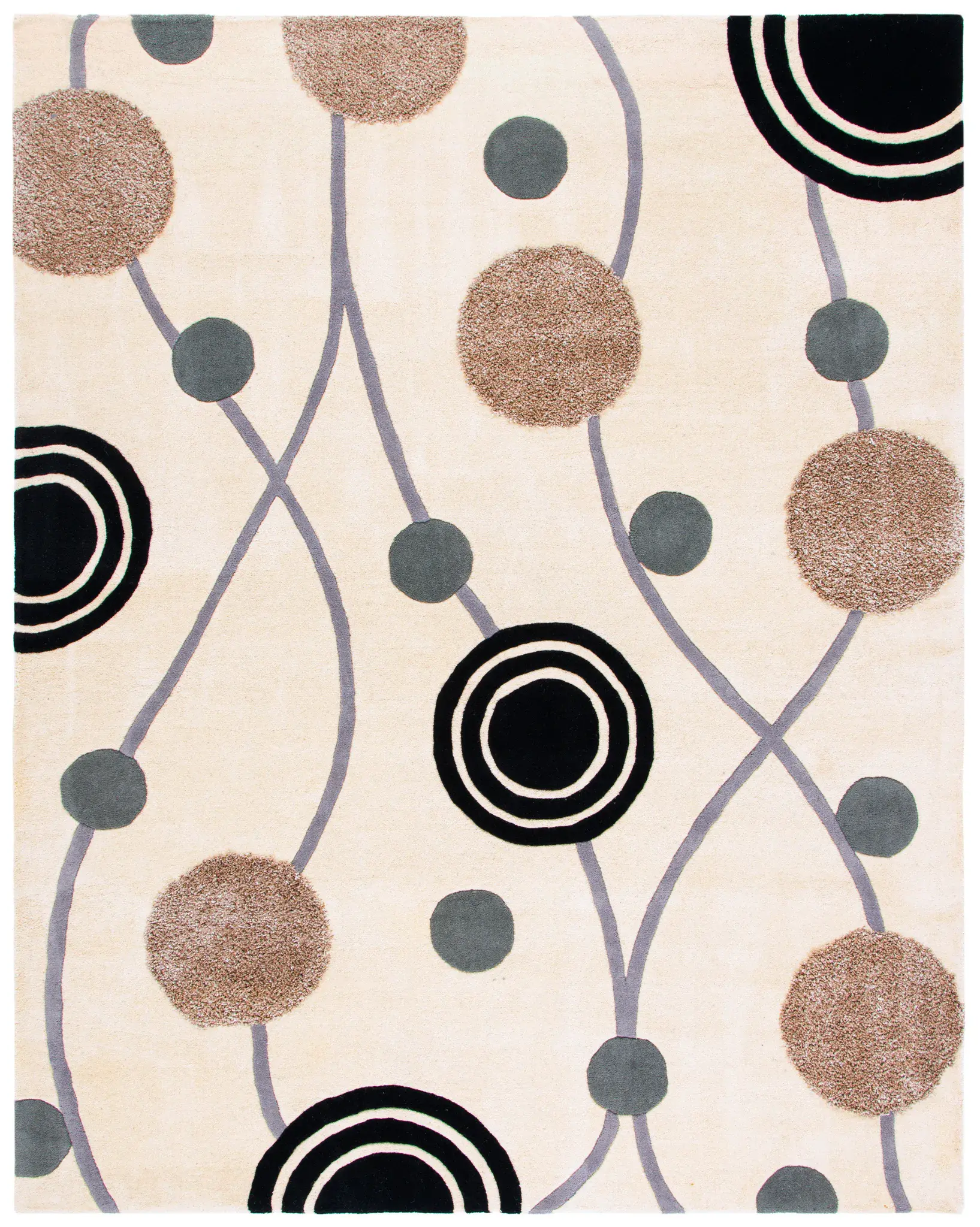 Soho Abstract Circles Hand-Tufted Wool Rug