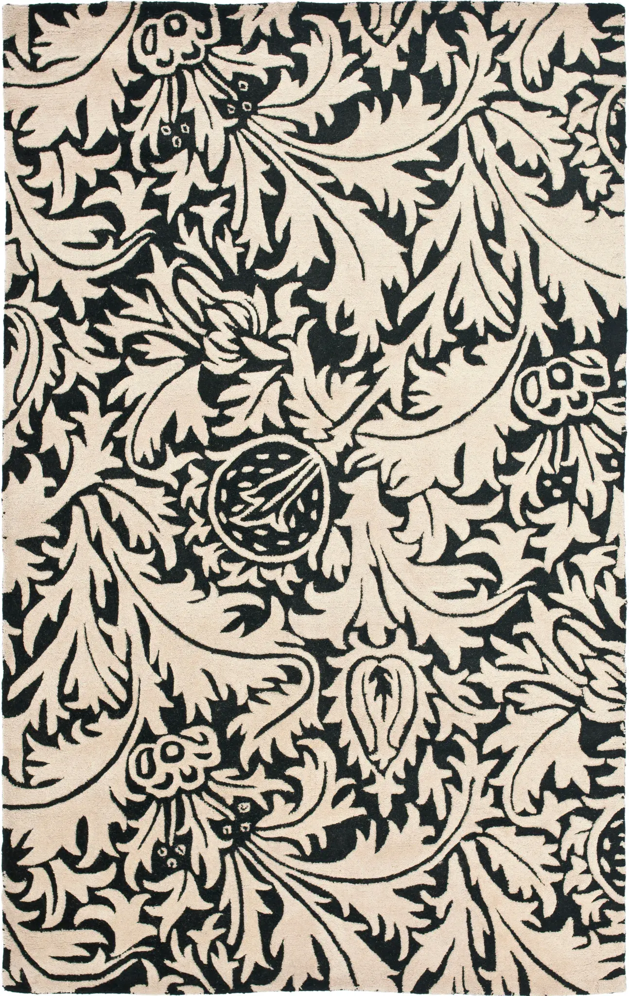 Soho Scrolling Leaf Hand-Tufted Wool Rug