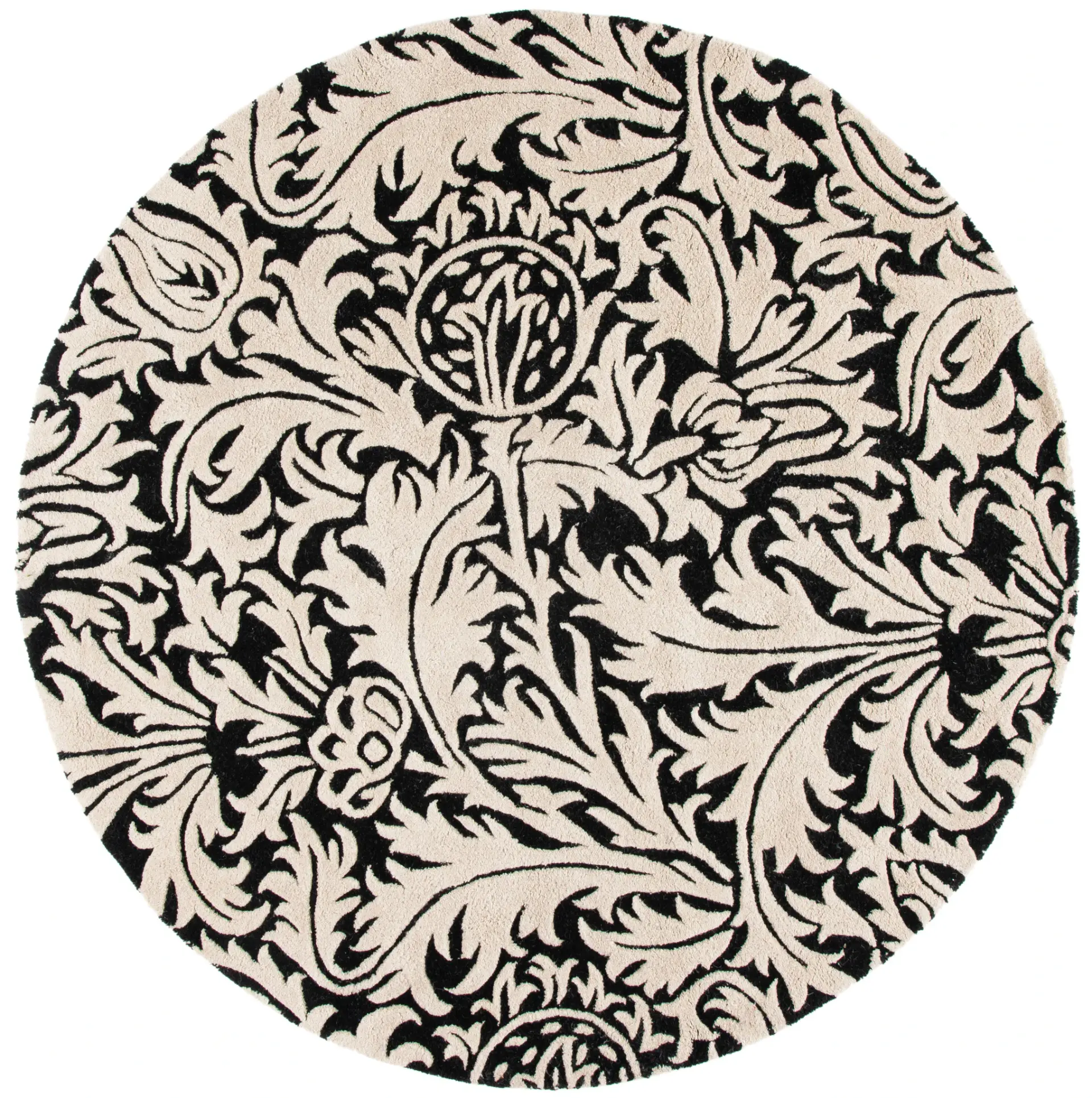 Soho Scrolling Leaf Hand-Tufted Wool Rug