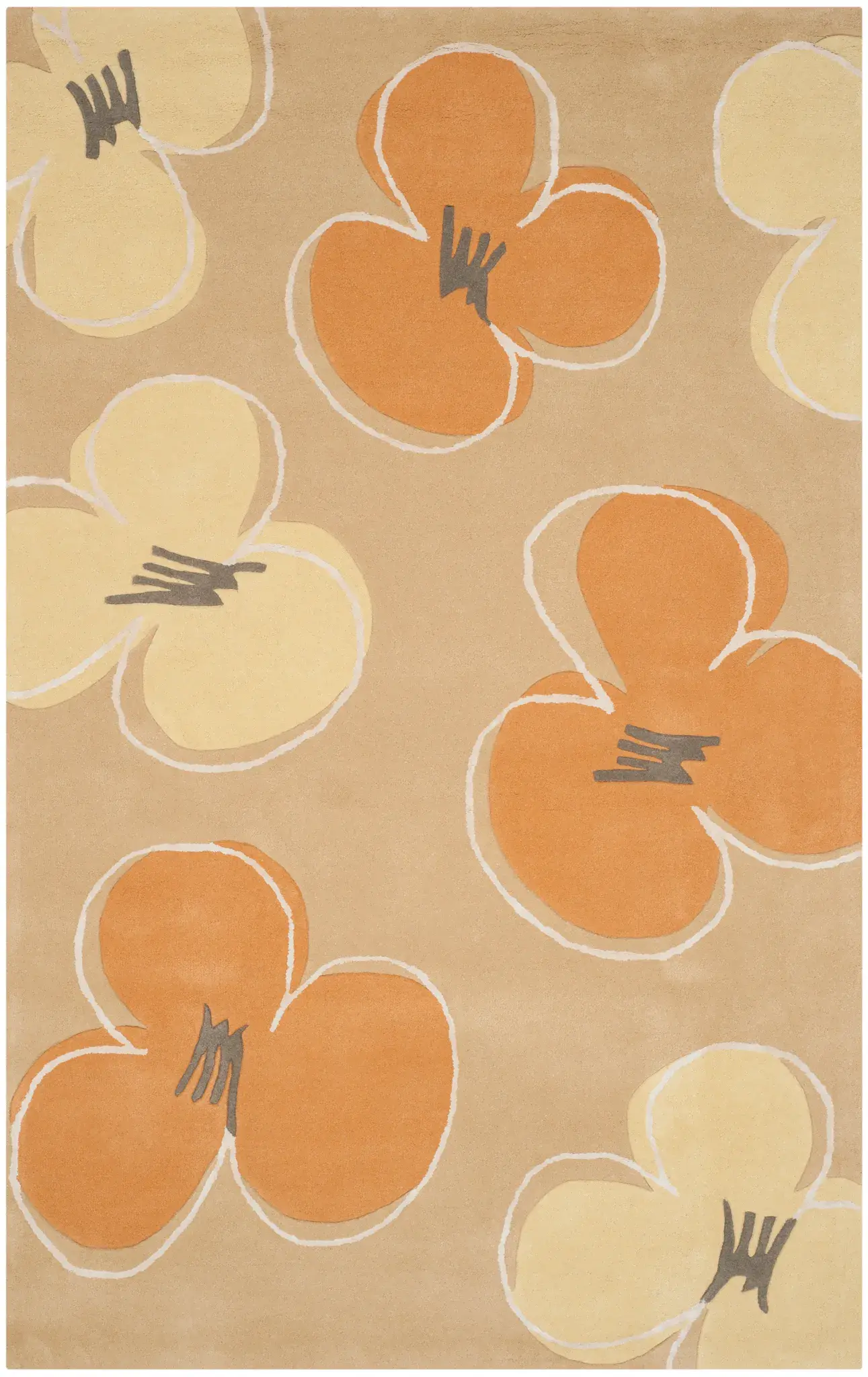 Soho Retro Blossom Hand-Tufted Wool Rug