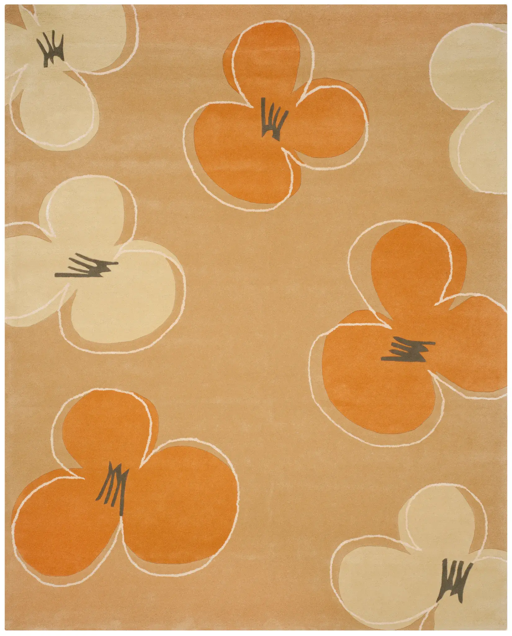 Soho Retro Blossom Hand-Tufted Wool Rug