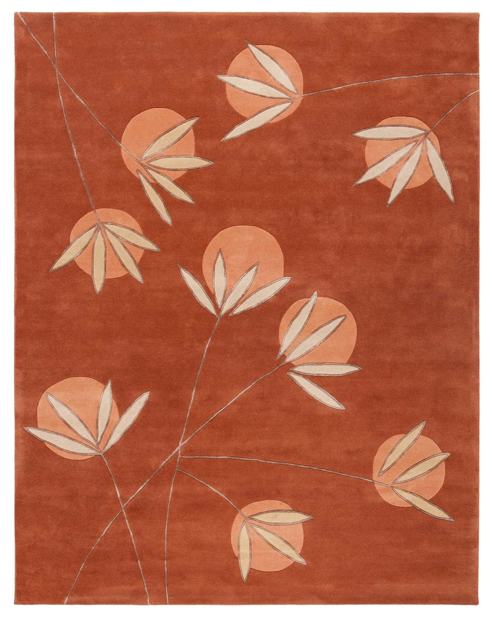 Soho Mid-Century Leaf Hand-Tufted Wool Rug