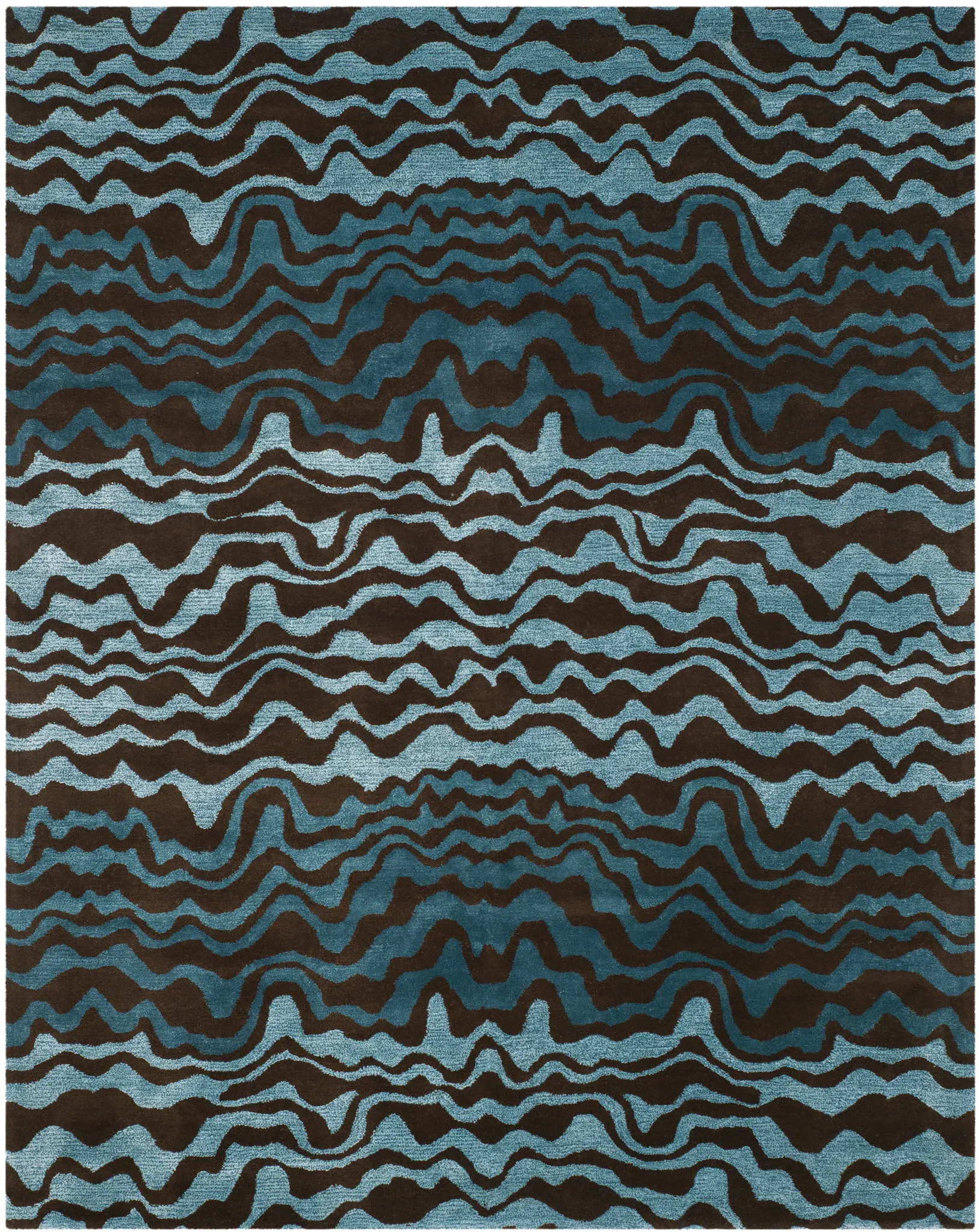 Soho Wavy Line Hand-Tufted Wool Rug