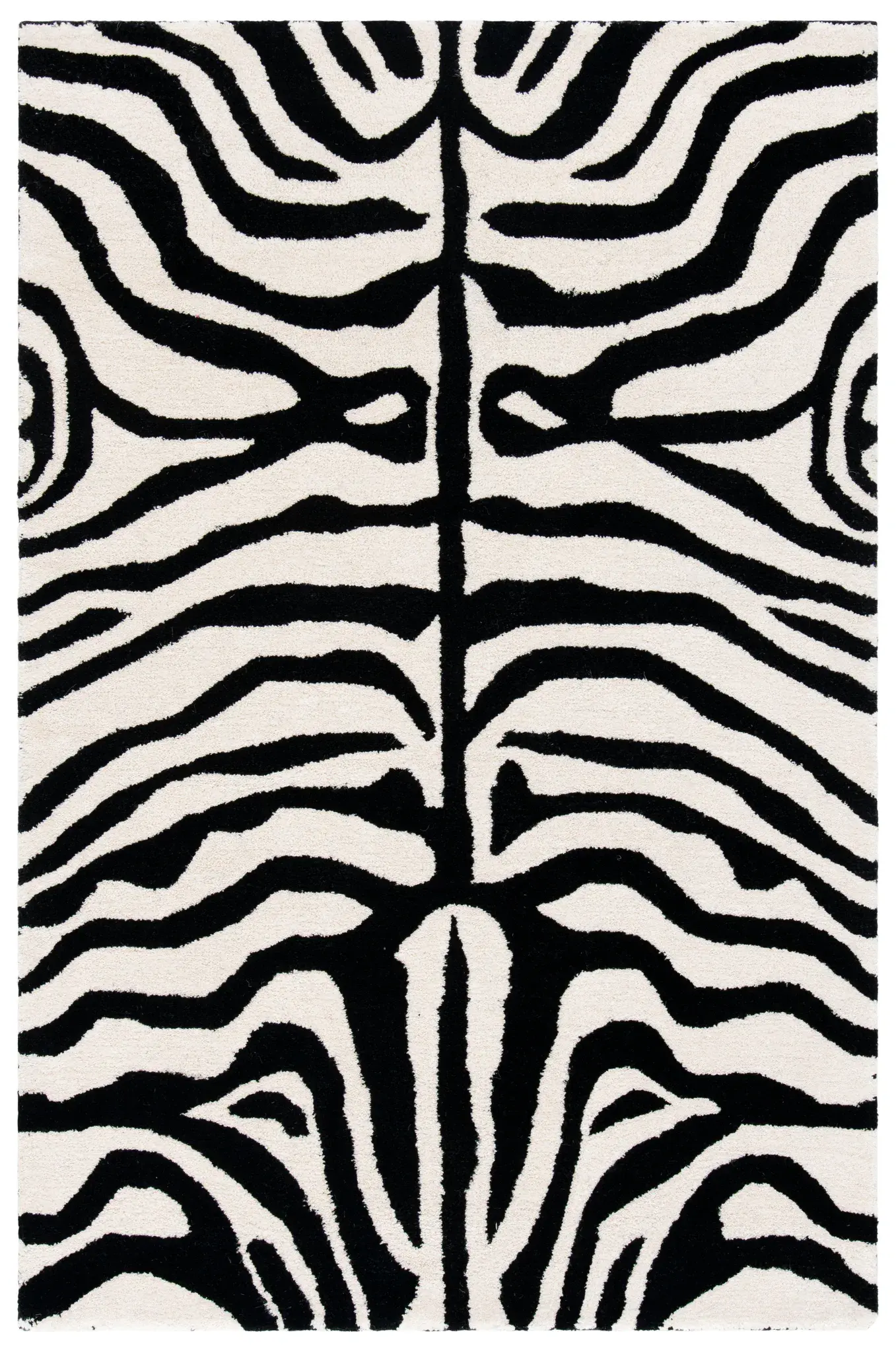 Soho Zebra Print Hand-Tufted Wool Rug