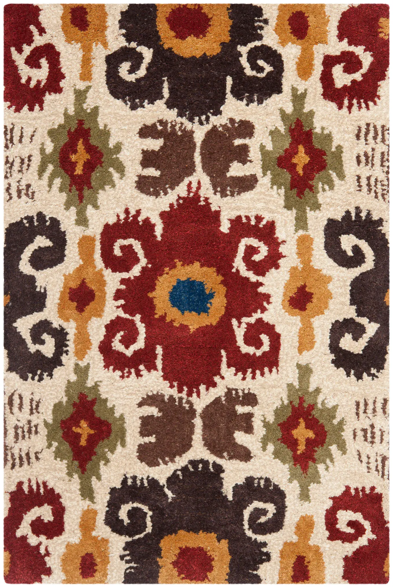 Soho Ikat Floral Hand-Tufted Wool Rug