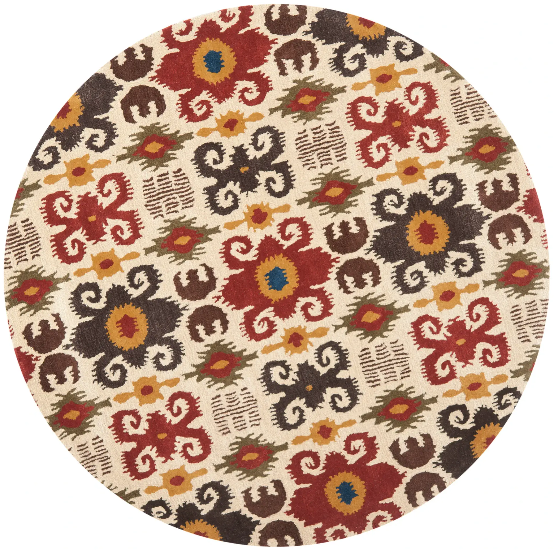 Soho Ikat Floral Hand-Tufted Wool Rug