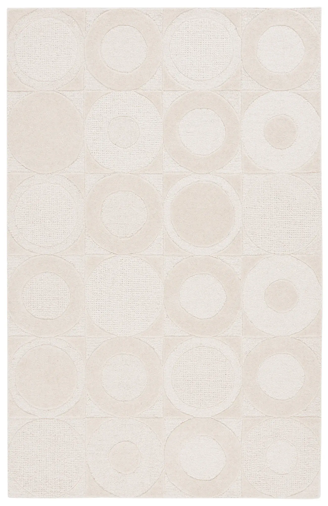 Soho Circles And Squares Hand-Tufted Wool Rug