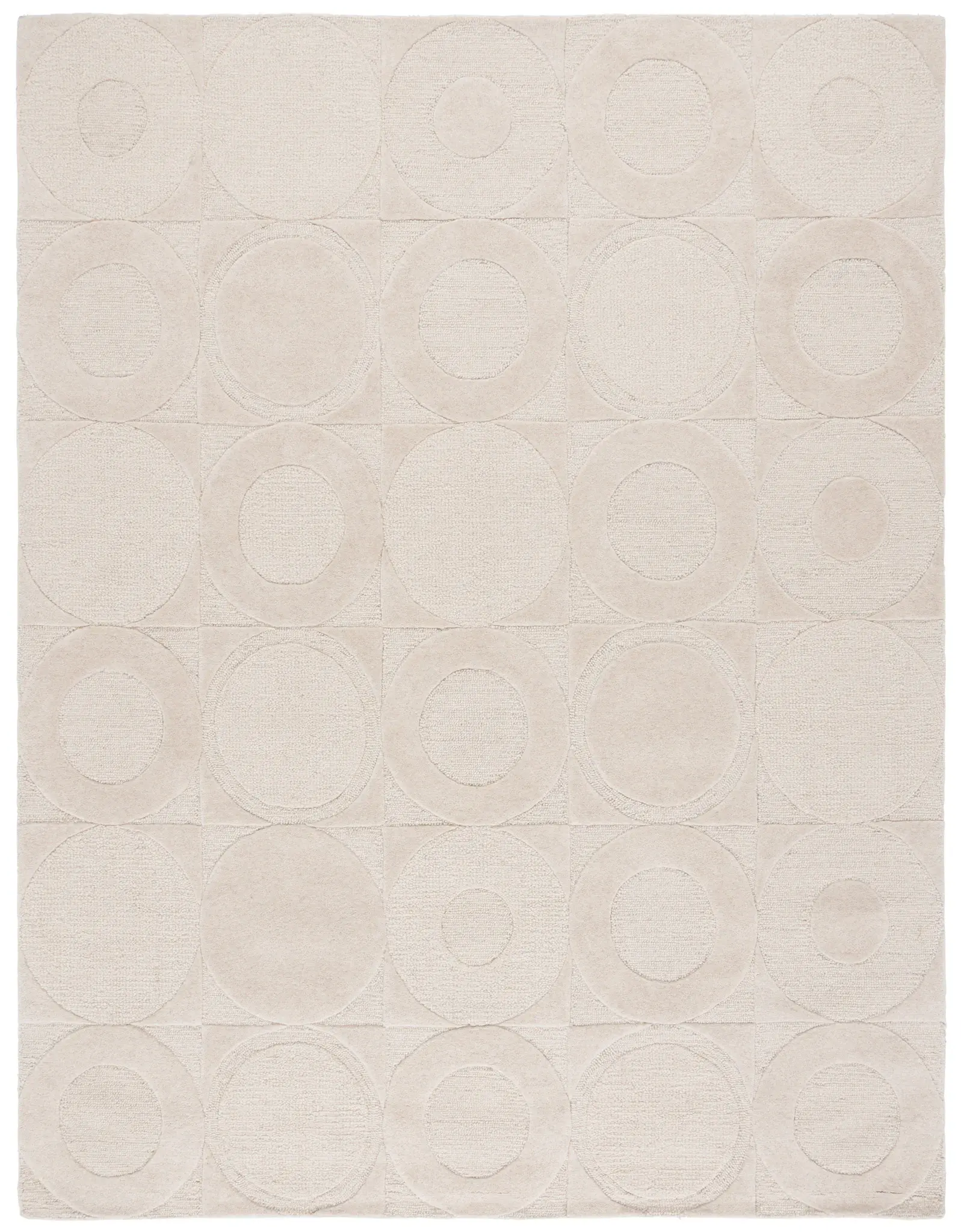 Soho Circles And Squares Hand-Tufted Wool Rug