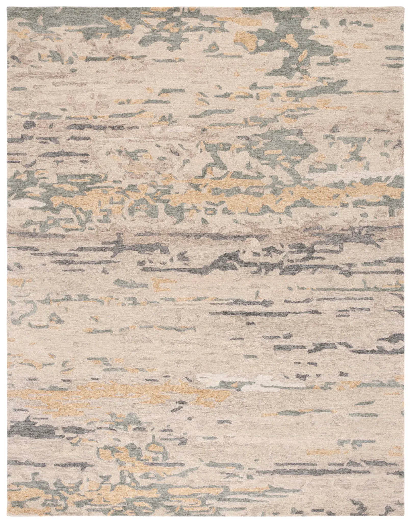 Soho Abstract Striated Hand-Tufted Wool Rug