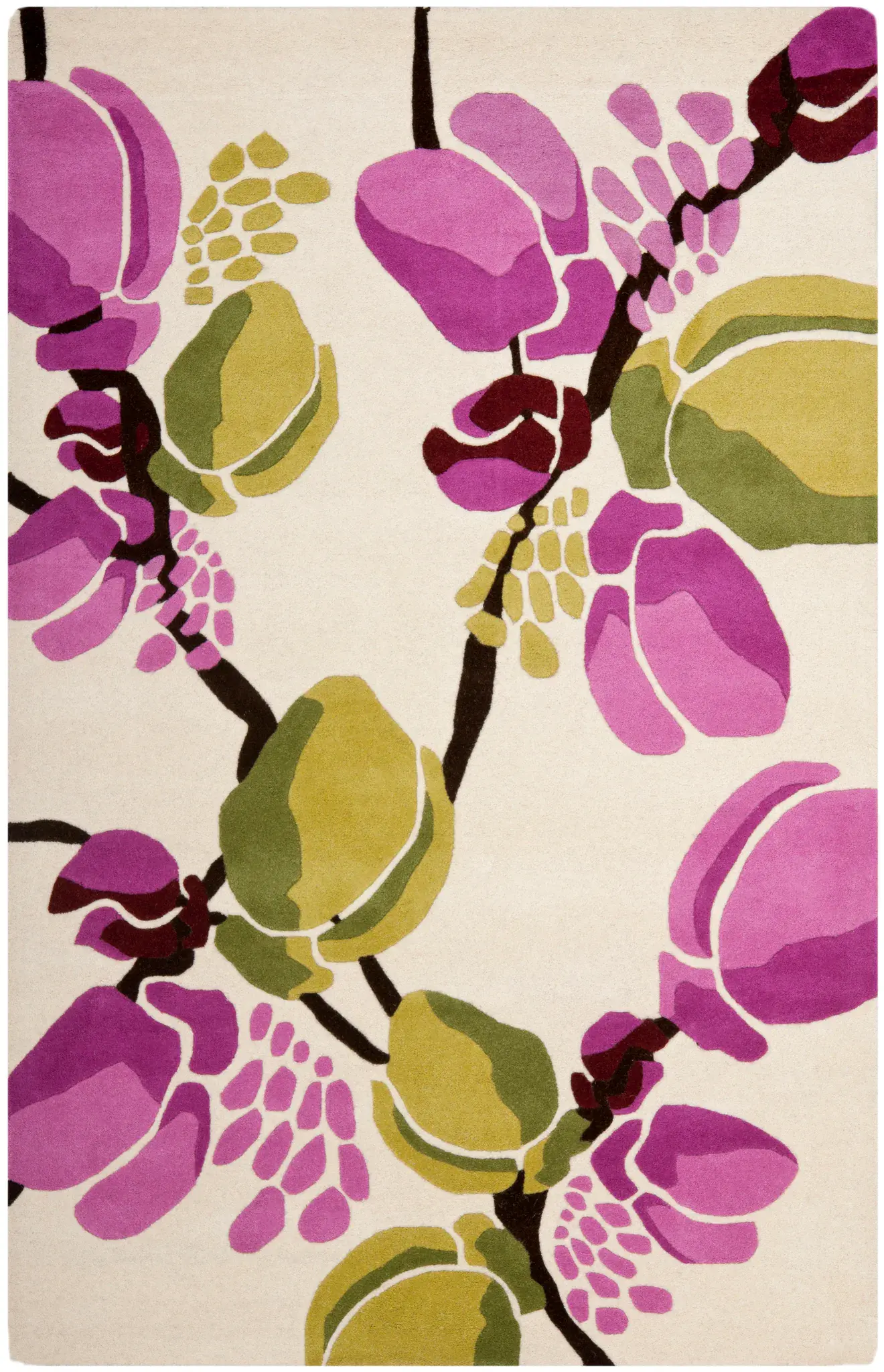 Soho Modern Floral Branch Hand-Tufted Rug