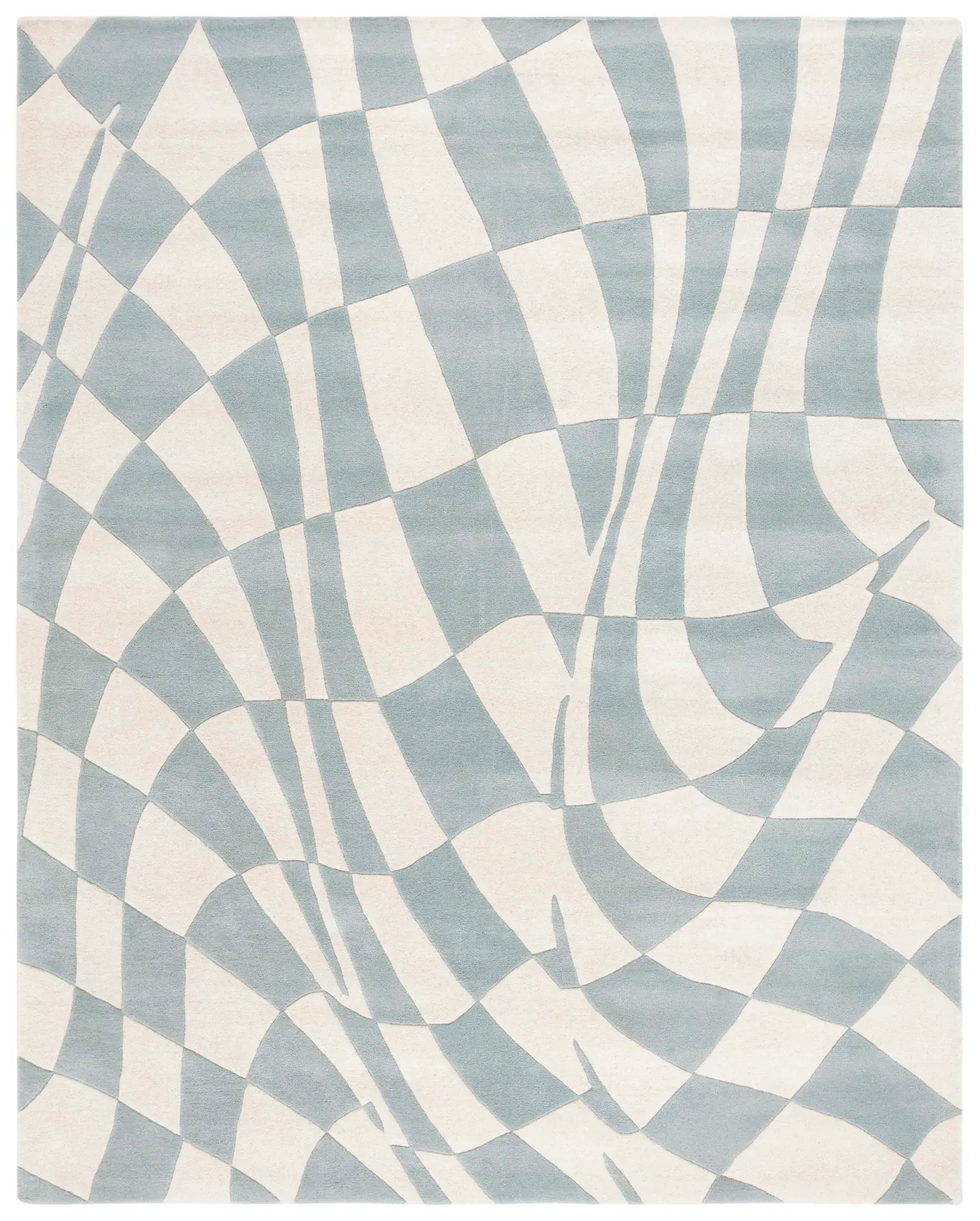 Soho Wavy Checkerboard Hand-Tufted Rug