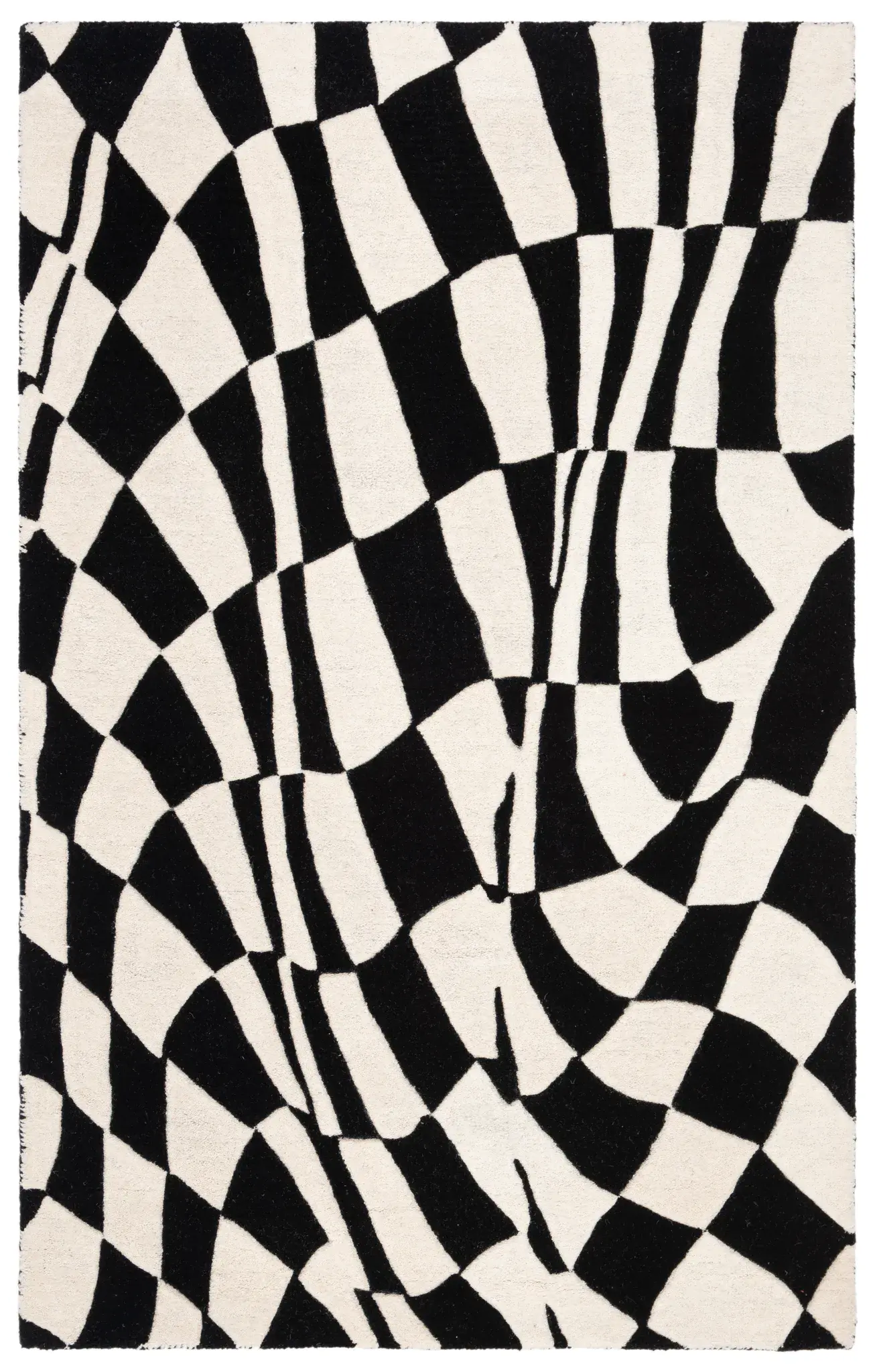 Soho Wavy Checkerboard Hand-Tufted Rug