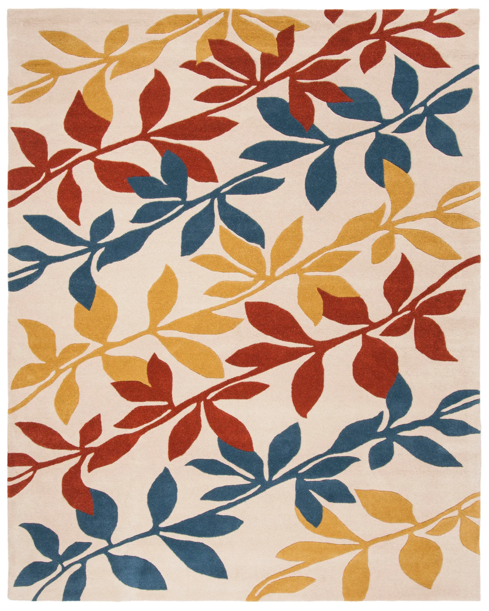 Soho Diagonal Leaf Vine Hand-Tufted Rug
