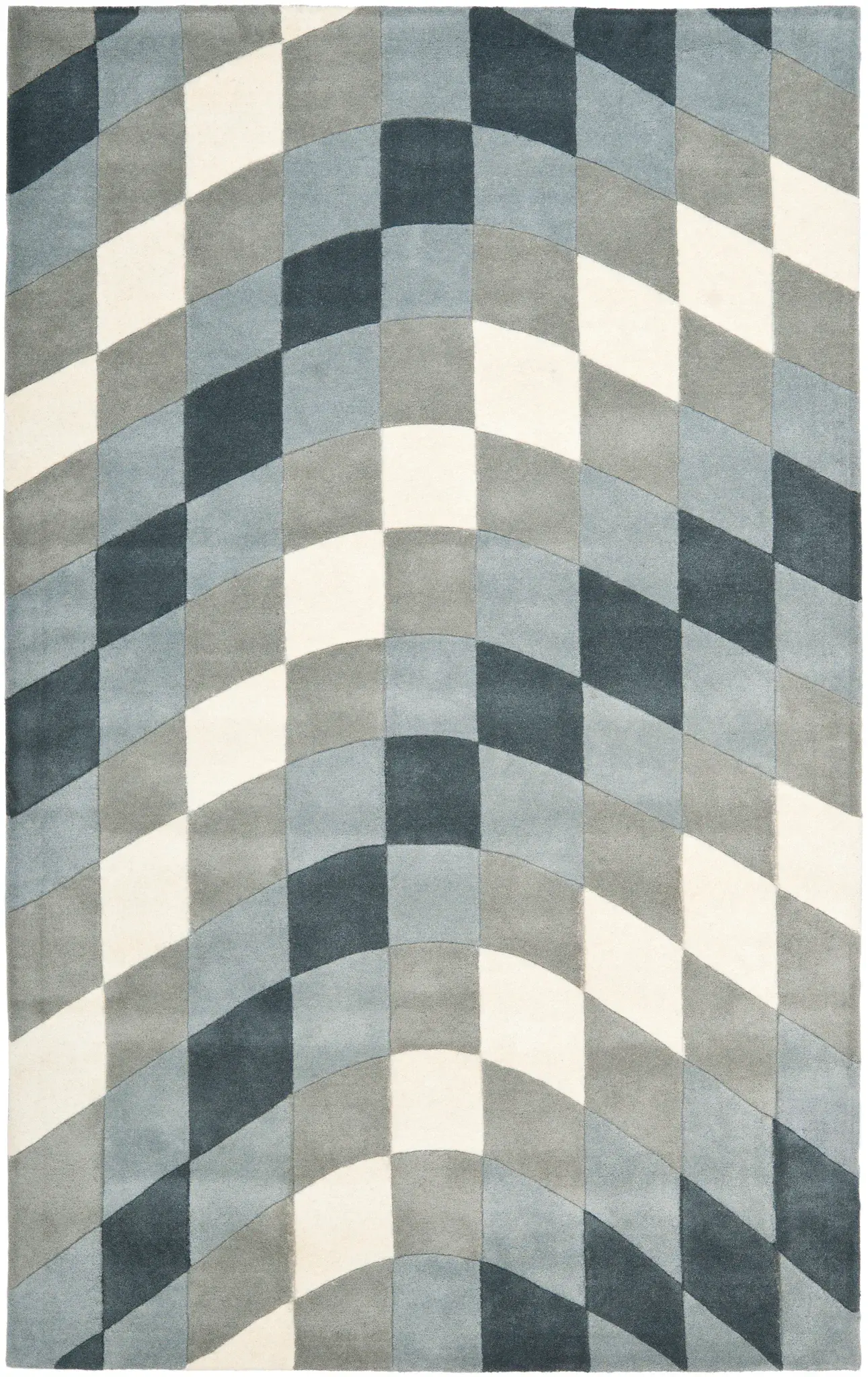 Soho Wavy Checkered Hand-Tufted Rug