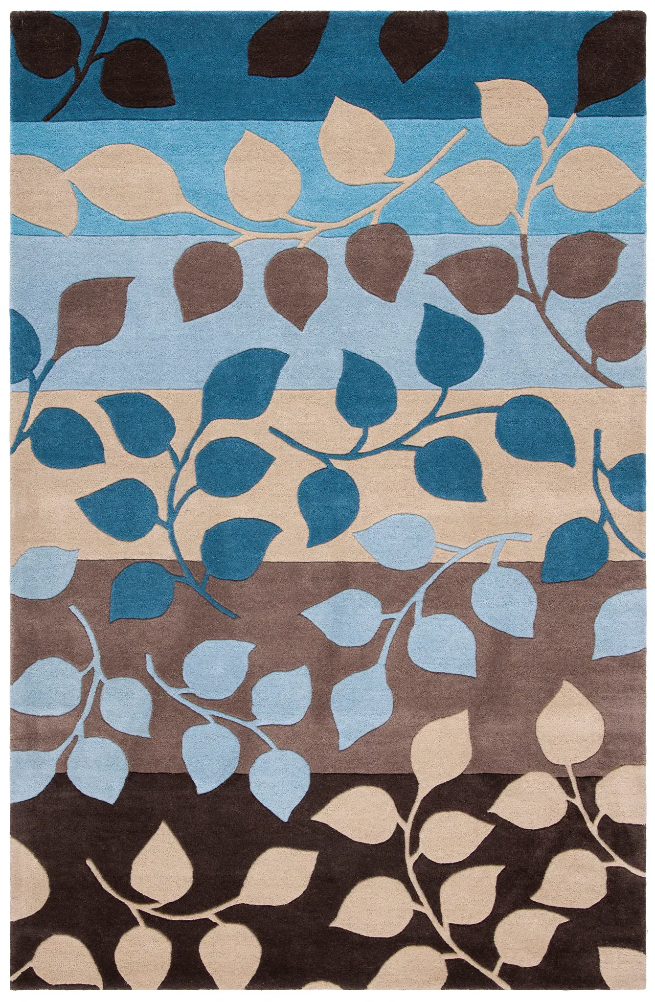 Soho Striped Leaf Hand-Tufted Rug