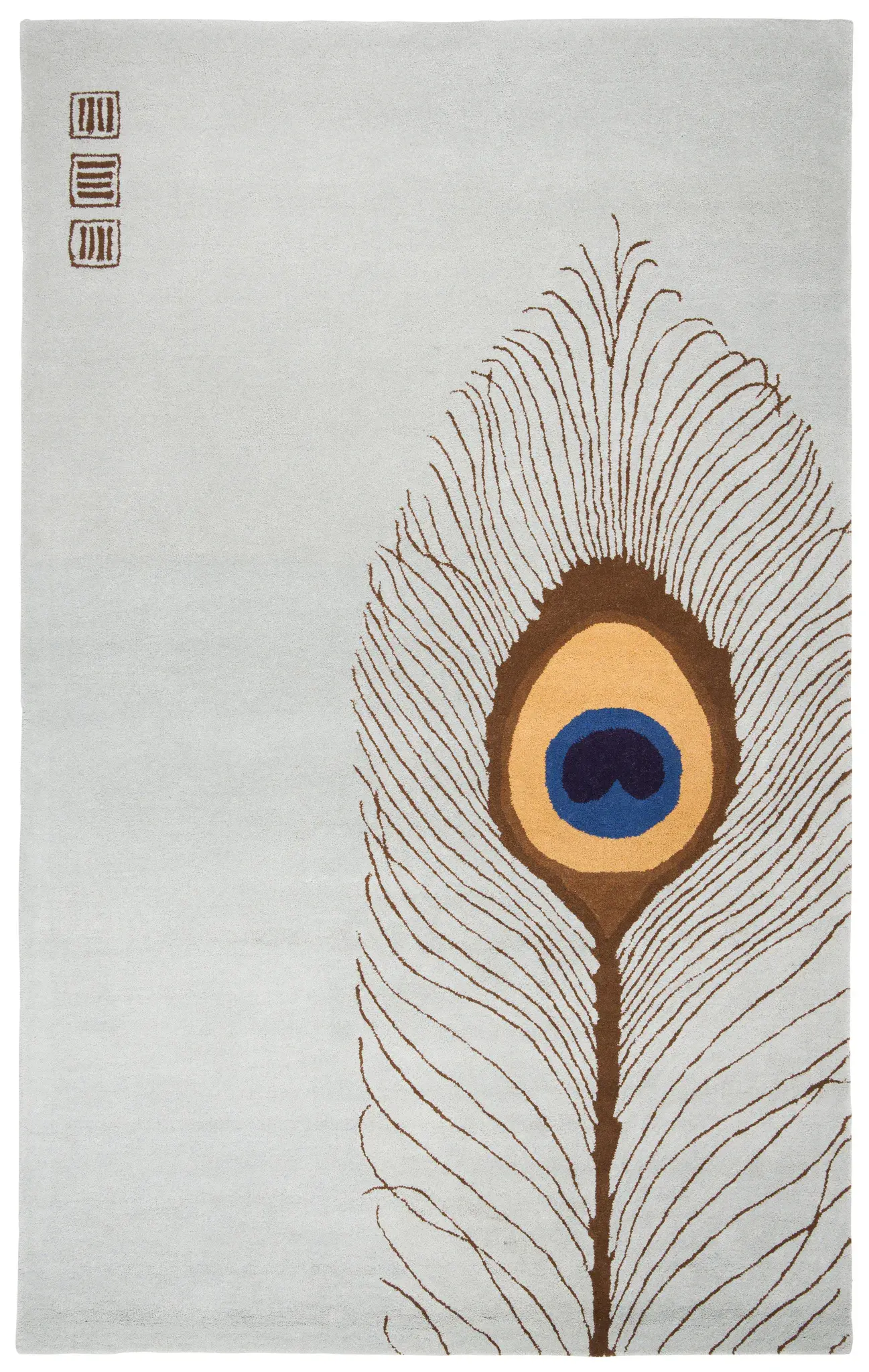 Soho Single Peacock Feather Hand-Tufted Rug