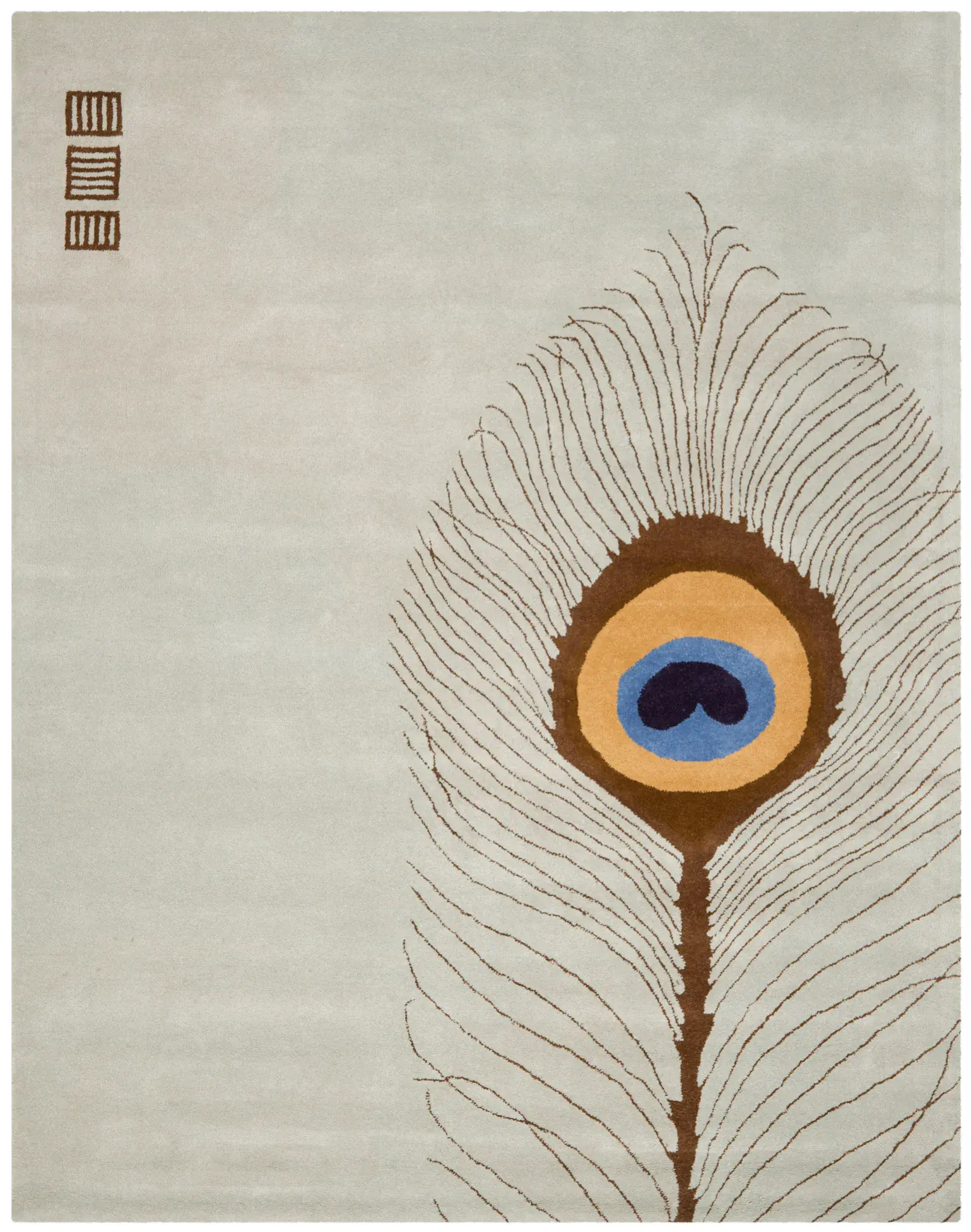 Soho Single Peacock Feather Hand-Tufted Rug