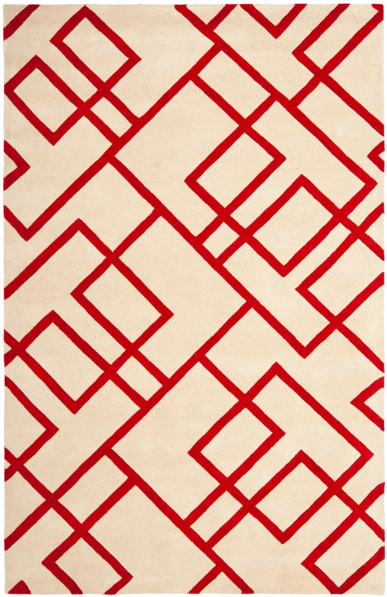 Soho Interlocking Line Hand-Tufted Wool Rug