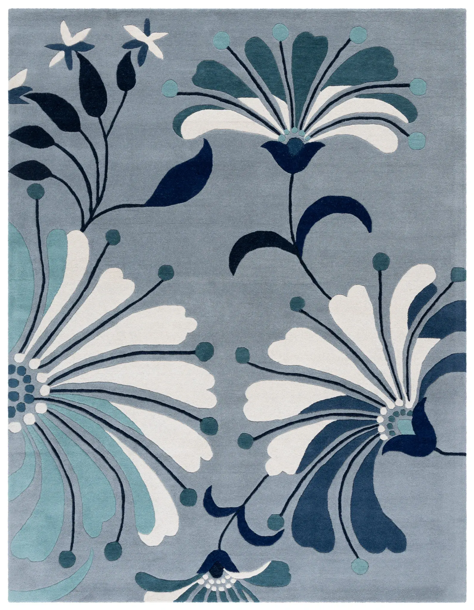 Soho Stylized Bloom Hand-Tufted Wool Rug