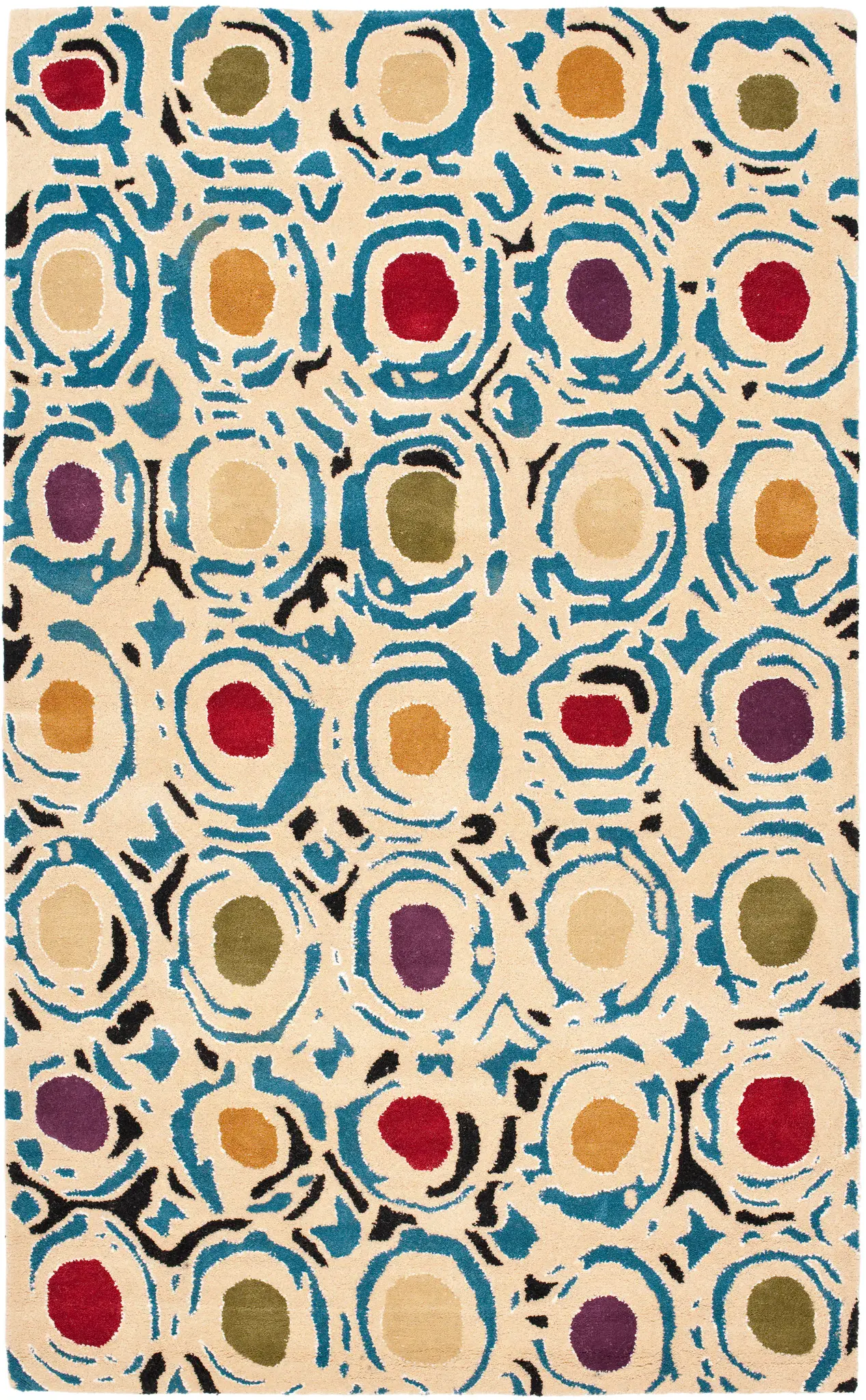 Soho Abstract Rings Hand-Tufted Rug