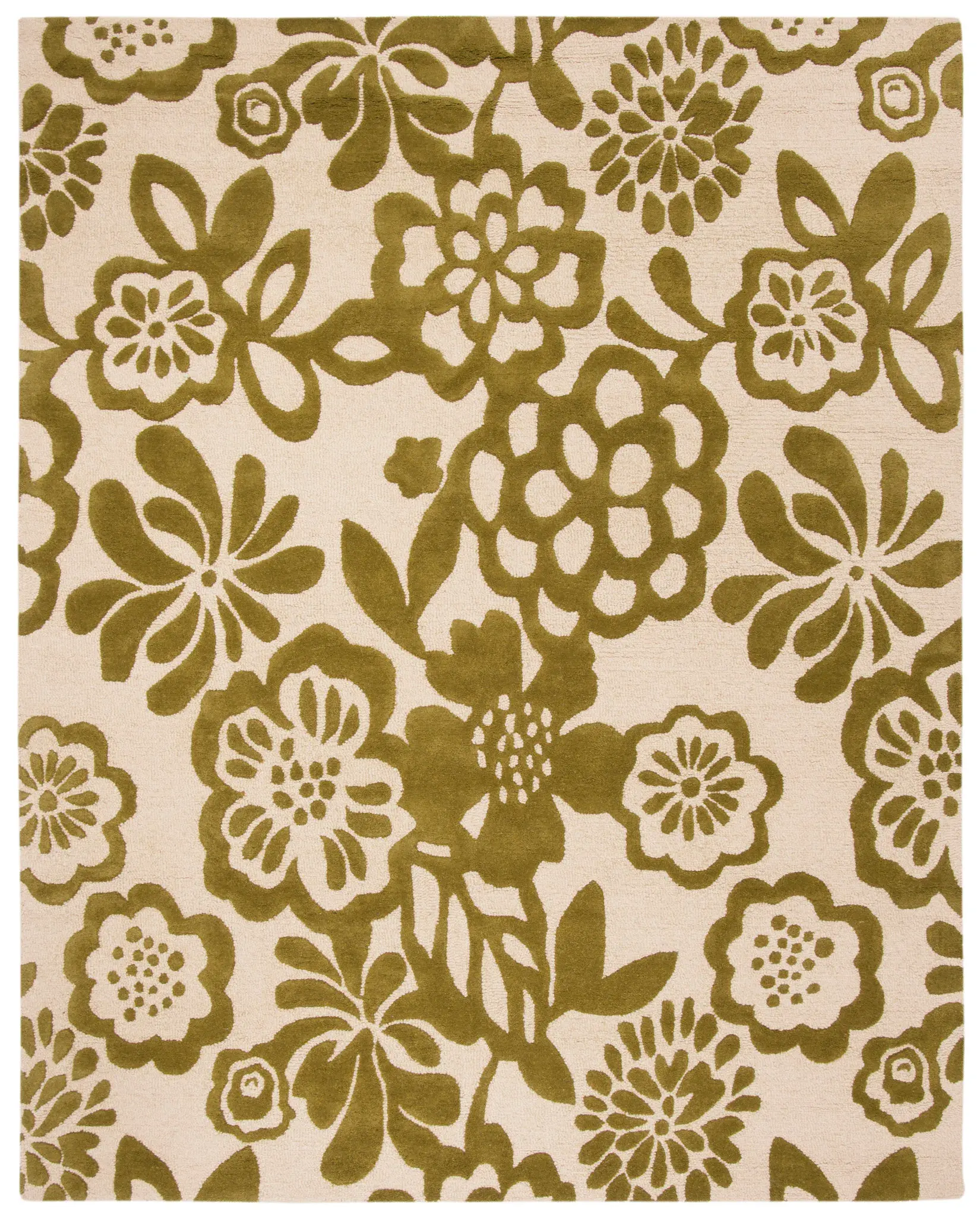 Soho Graphic Floral Hand-Tufted Wool Rug