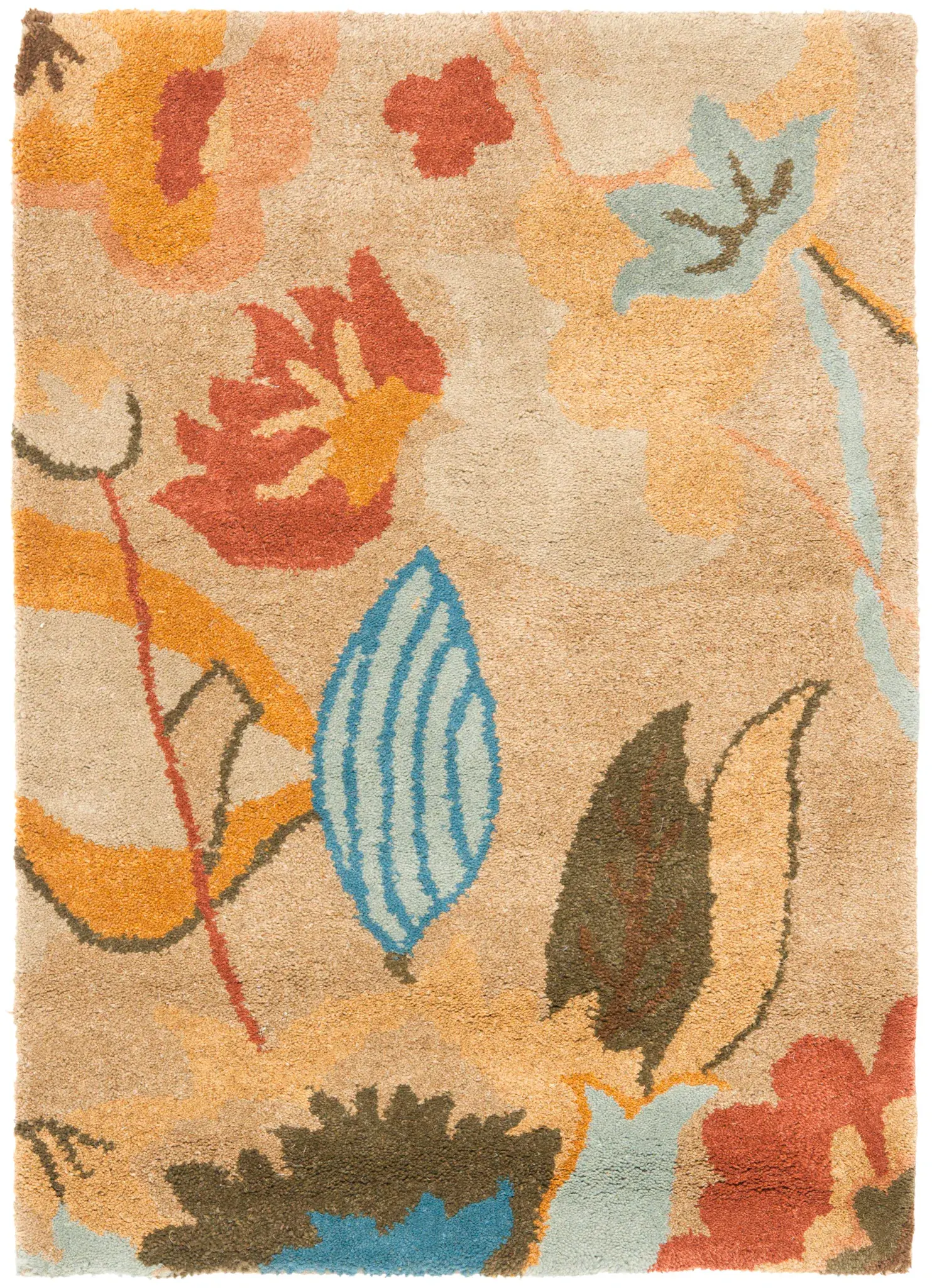 Soho Modernist Floral Hand-Tufted Wool Rug