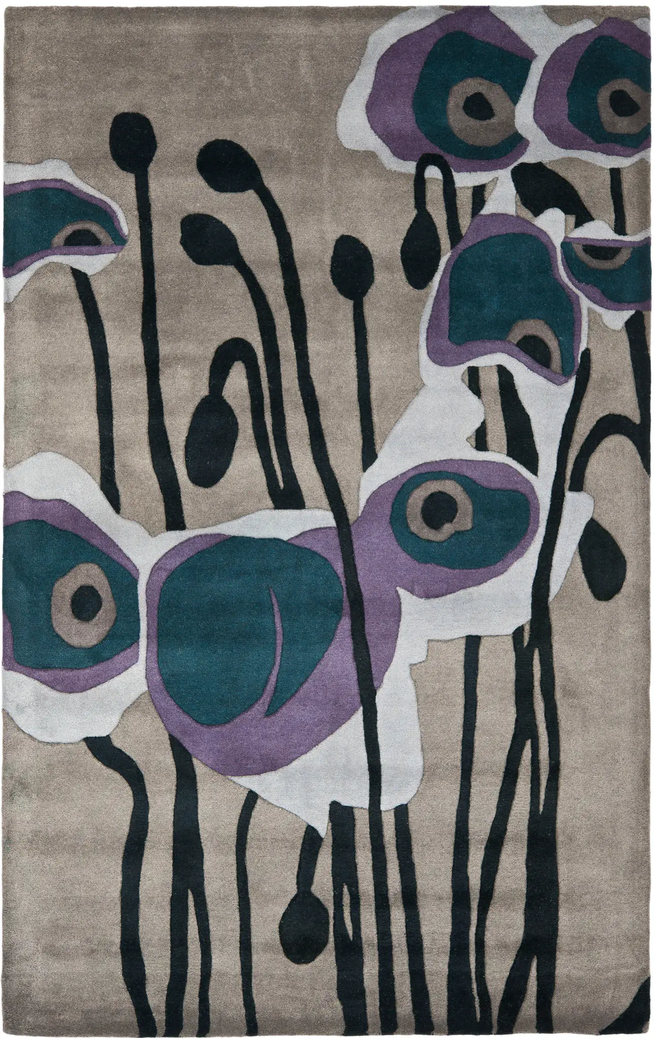 Soho Abstract Floral Hand-Tufted Wool Rug