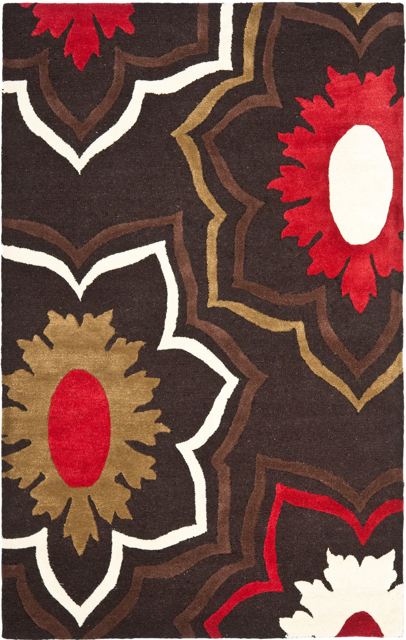 Soho Graphic Floral Hand-Tufted Wool & Viscose Rug