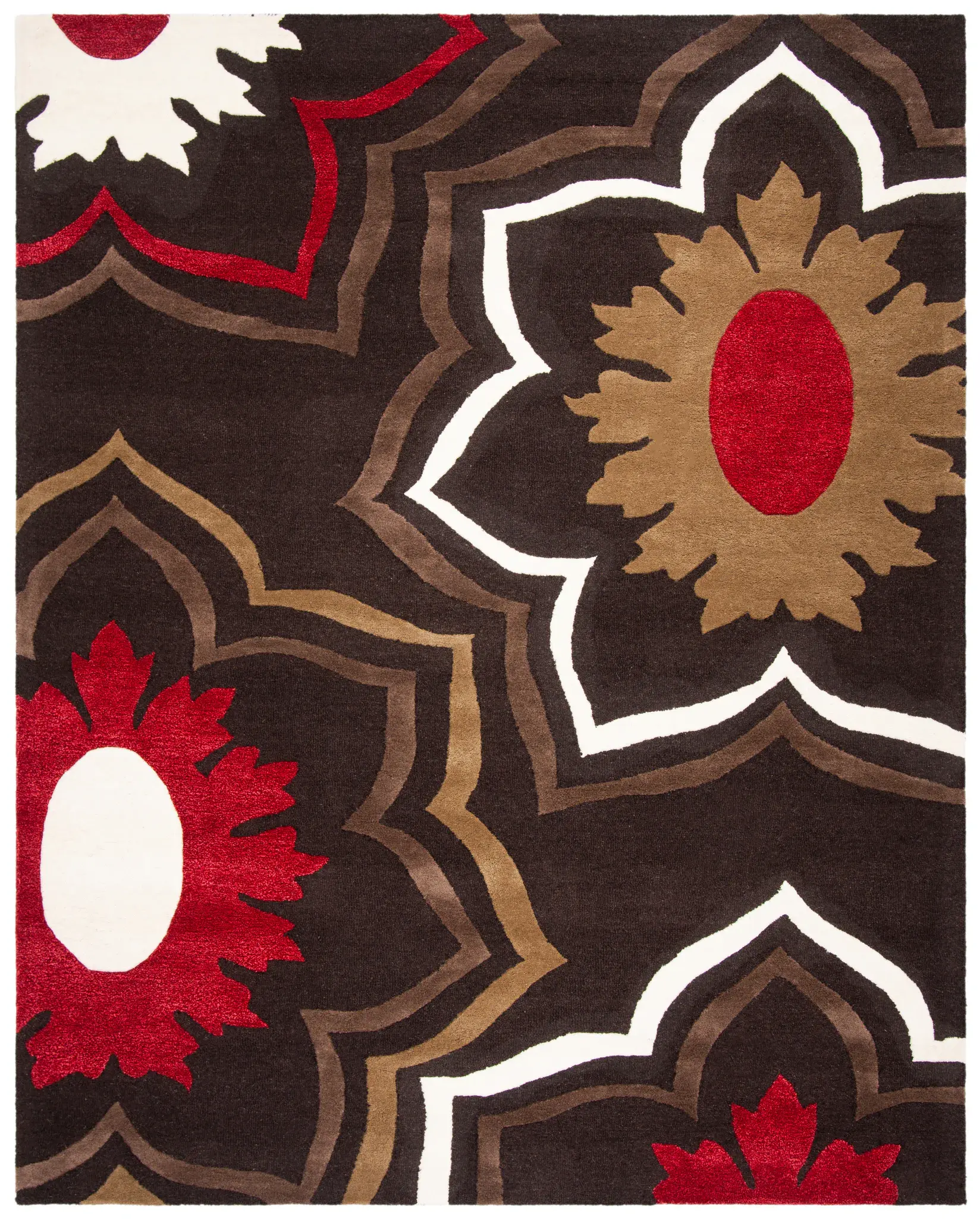Soho Graphic Floral Hand-Tufted Wool & Viscose Rug