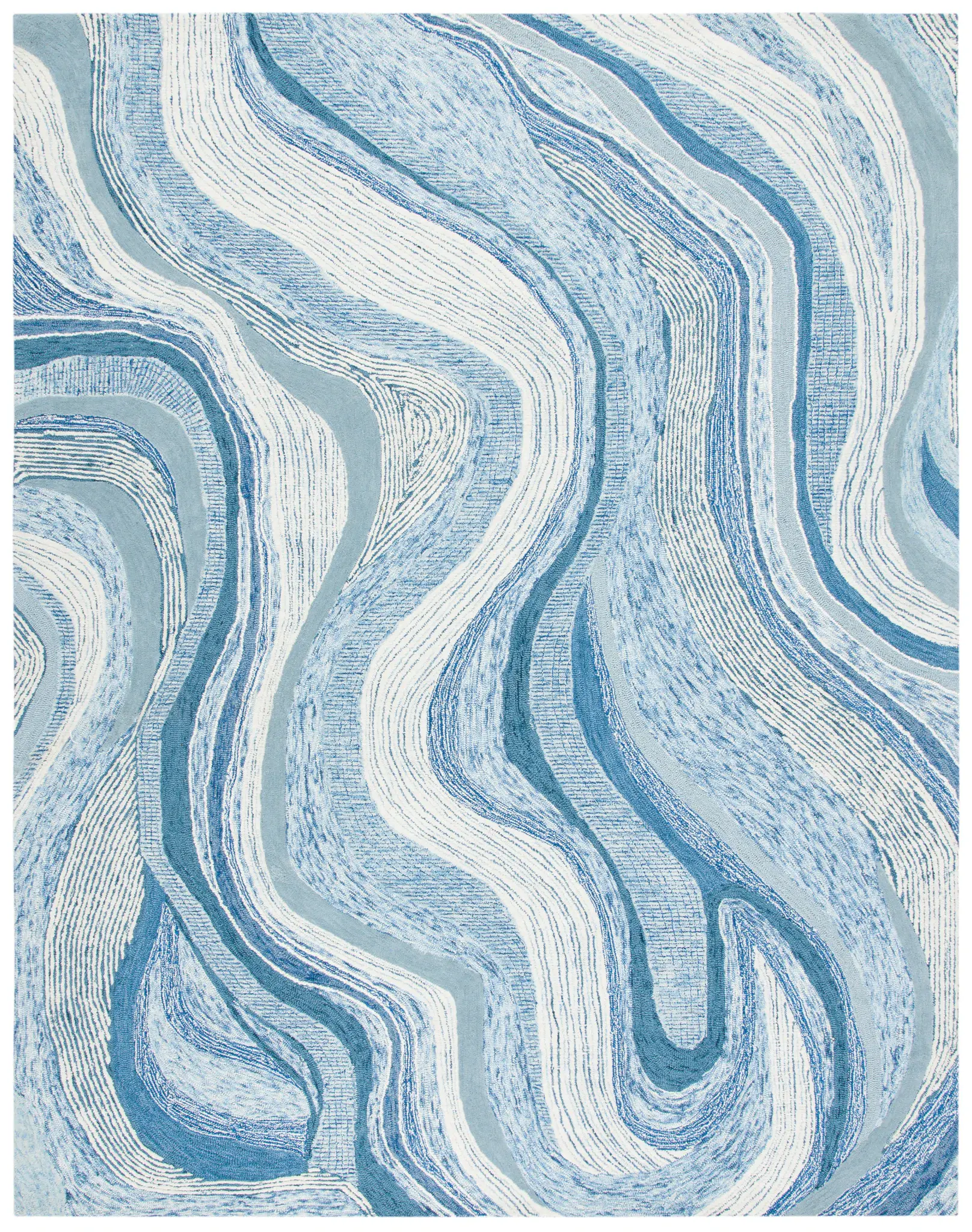 Soho Rippled Wave Hand-Tufted Wool Rug