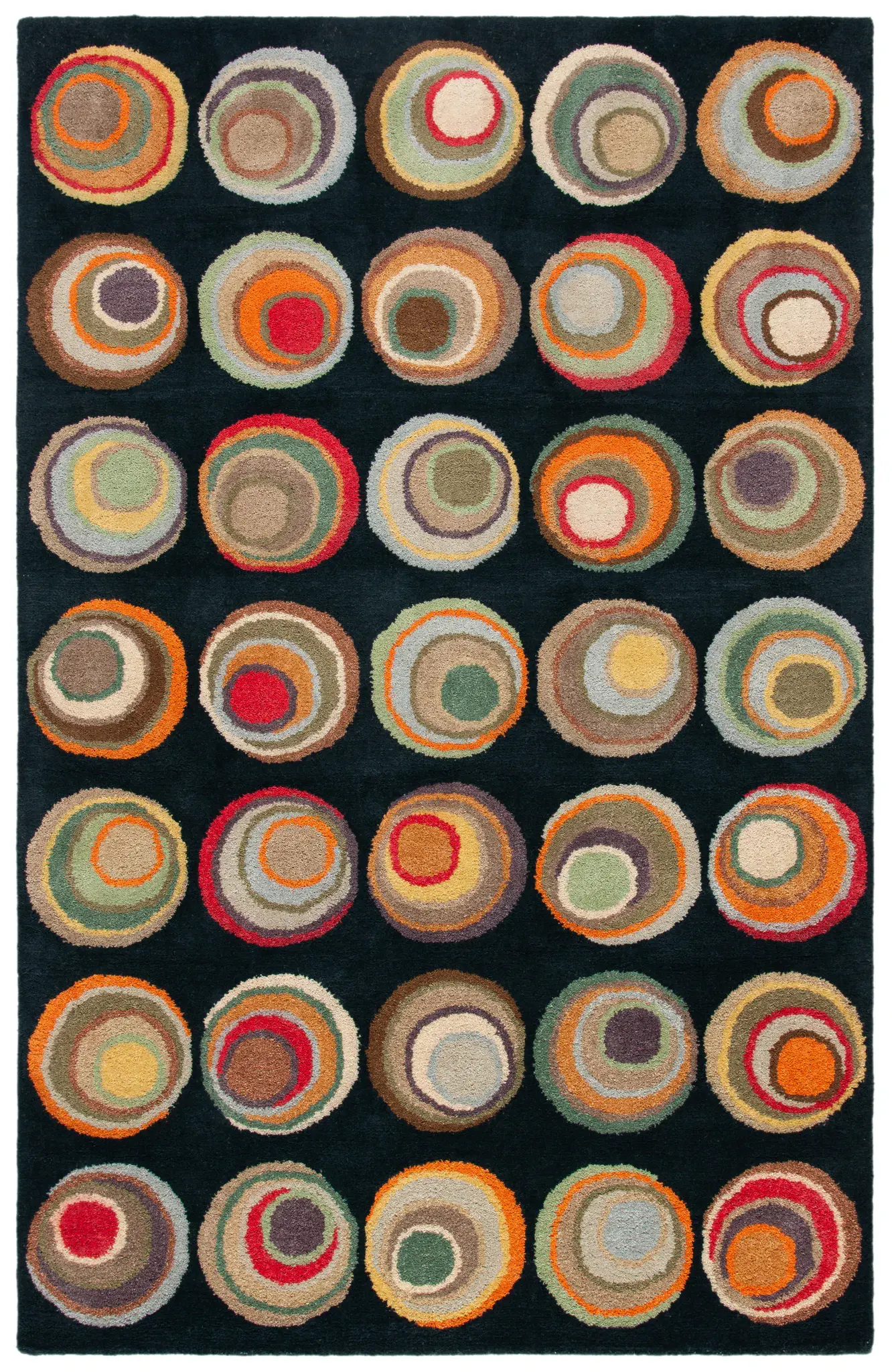 Soho Retro Polka Dot Hand-Tufted Wool Rug