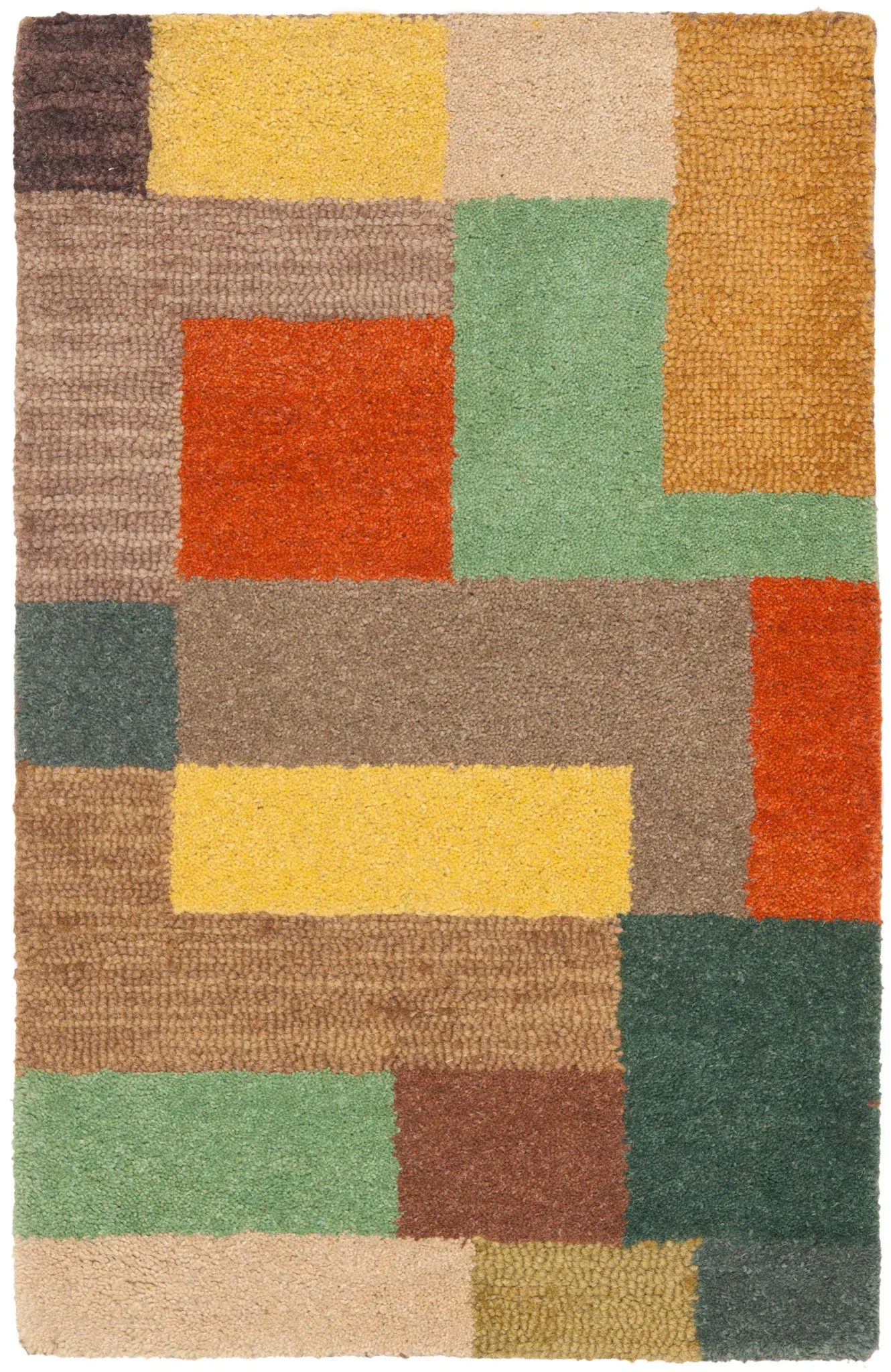Soho Color Block Hand-Tufted Wool Rug