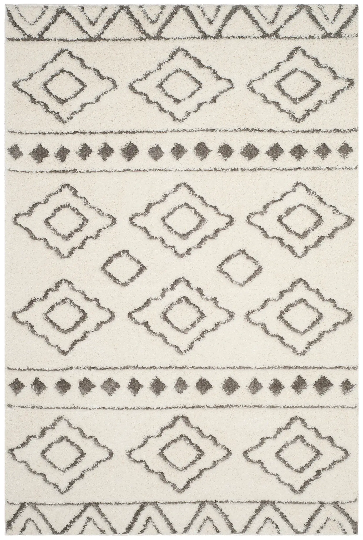 Sparta Diamond Banded Shag Rug