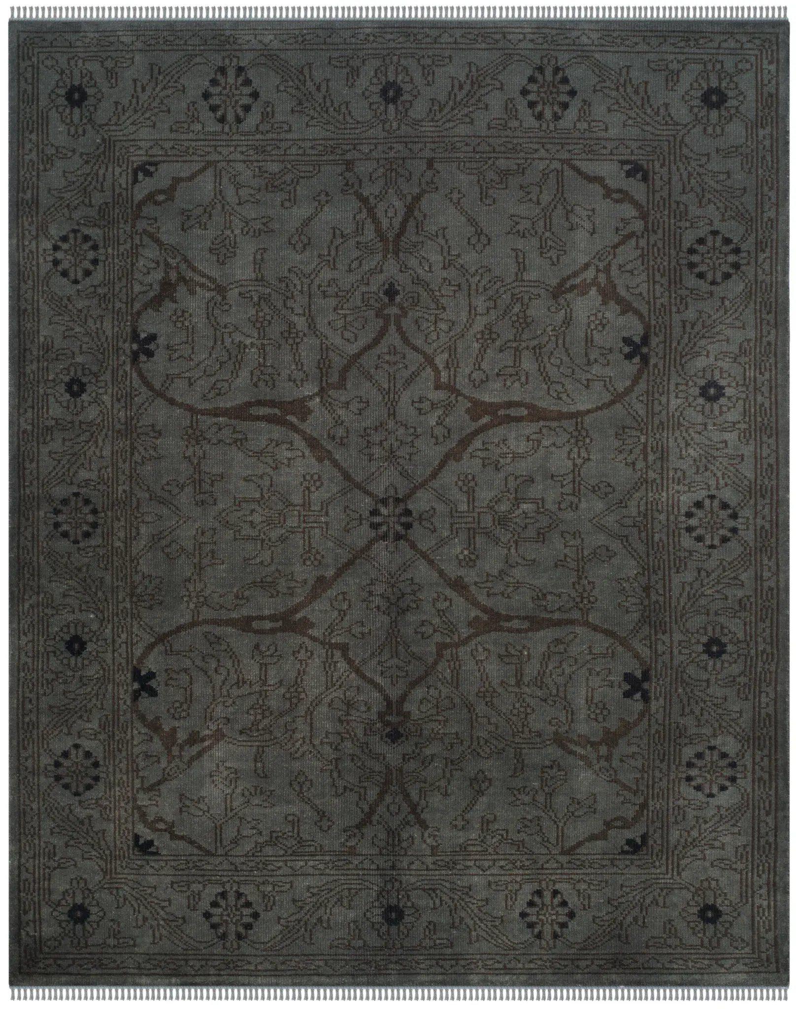 Spice Market Symmetrical Vine Hand-Knotted Wool Rug