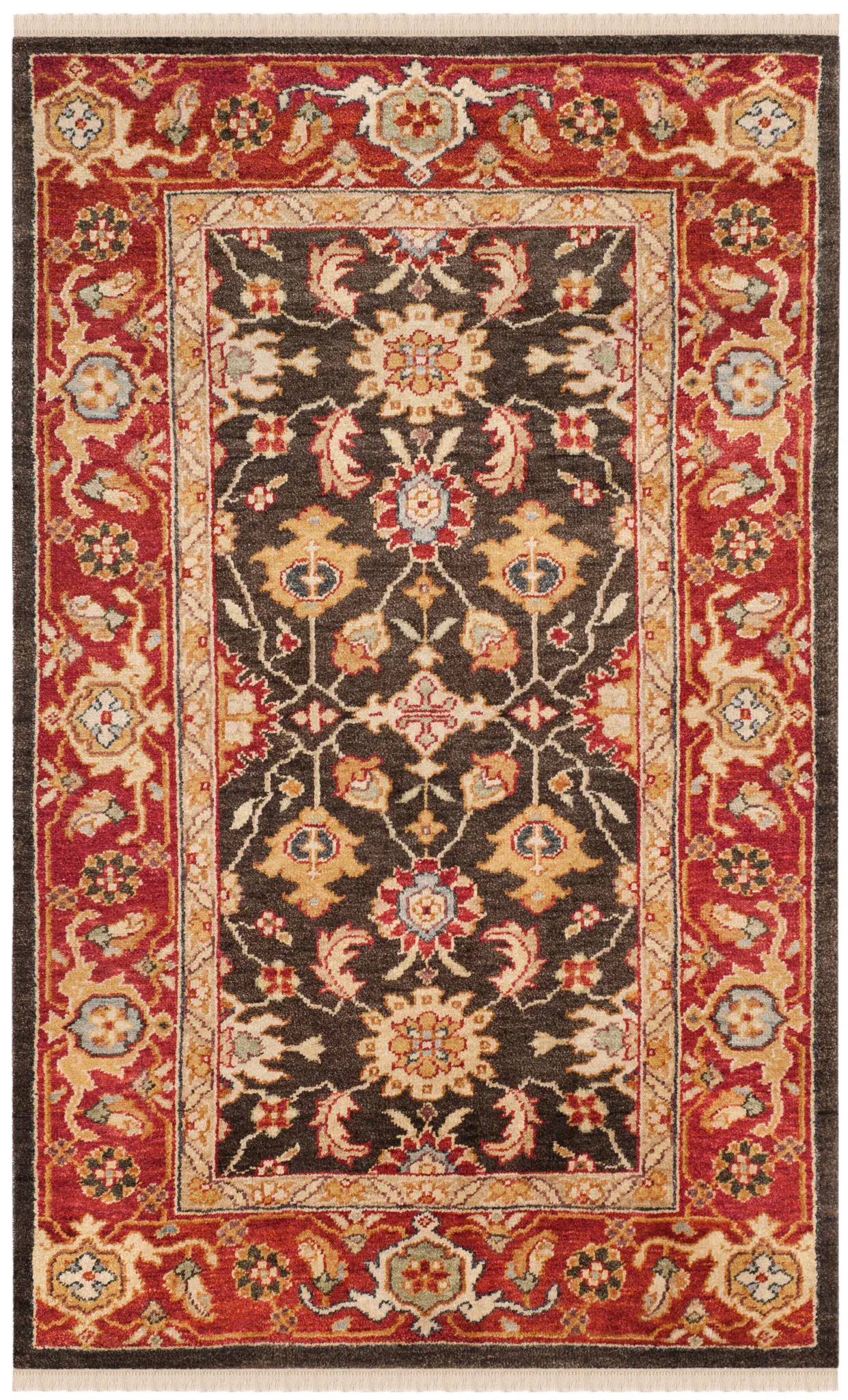 Samarkand Traditional Allover Floral Hand-Knotted Wool Rug