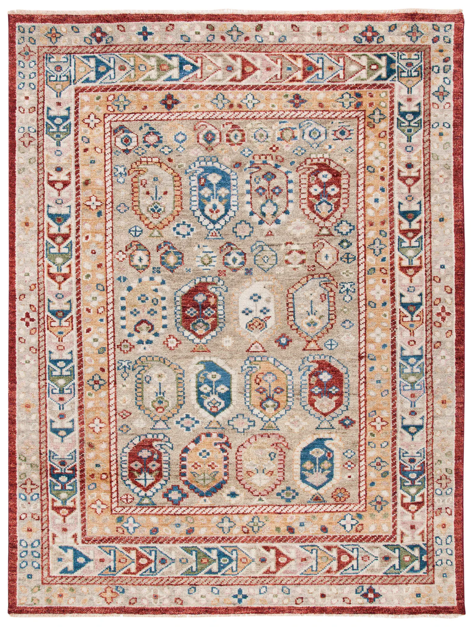 Samarkand Paisley Hand-Knotted Wool Rug