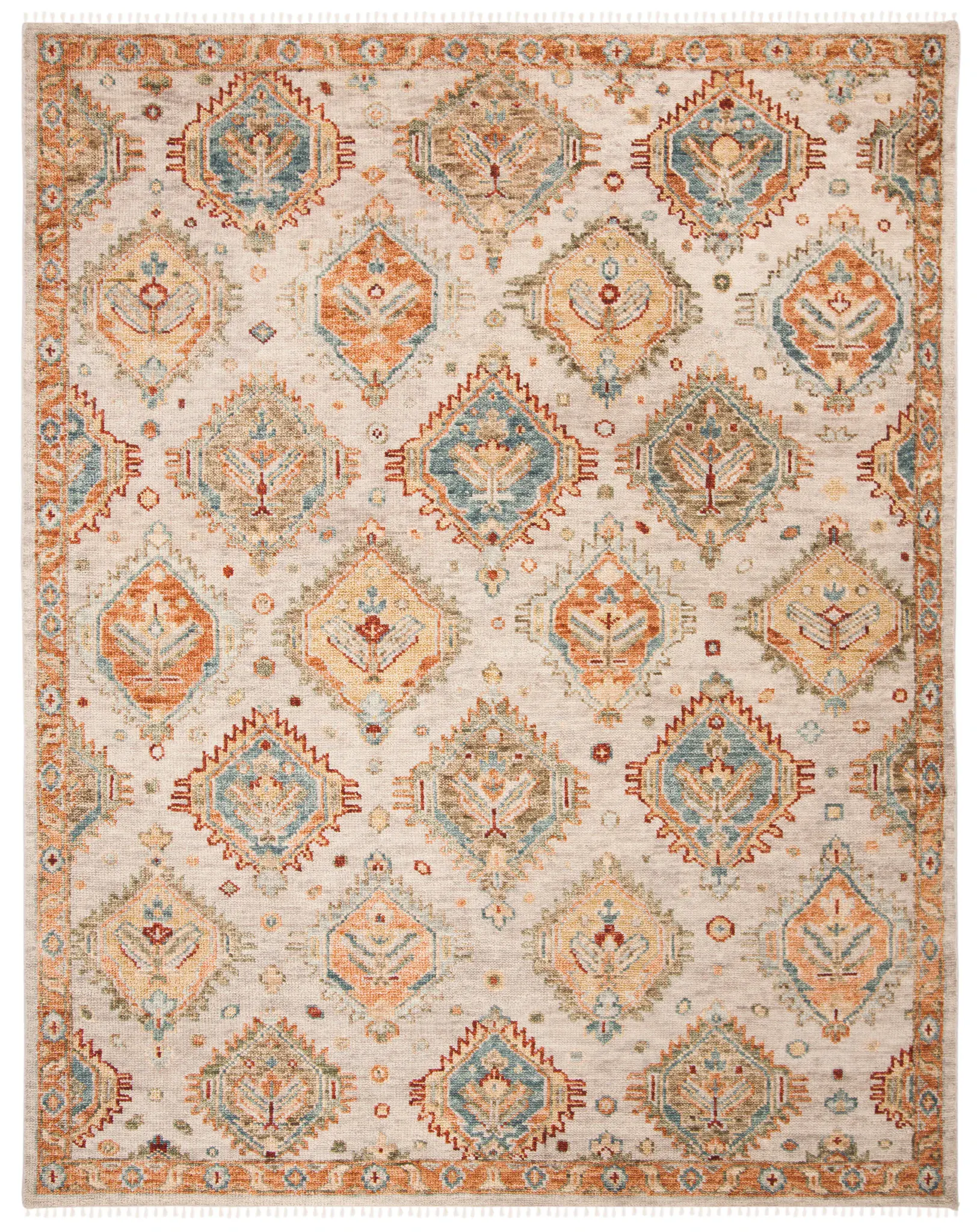 Samarkand Diamond Medallion Hand-Knotted Wool Rug