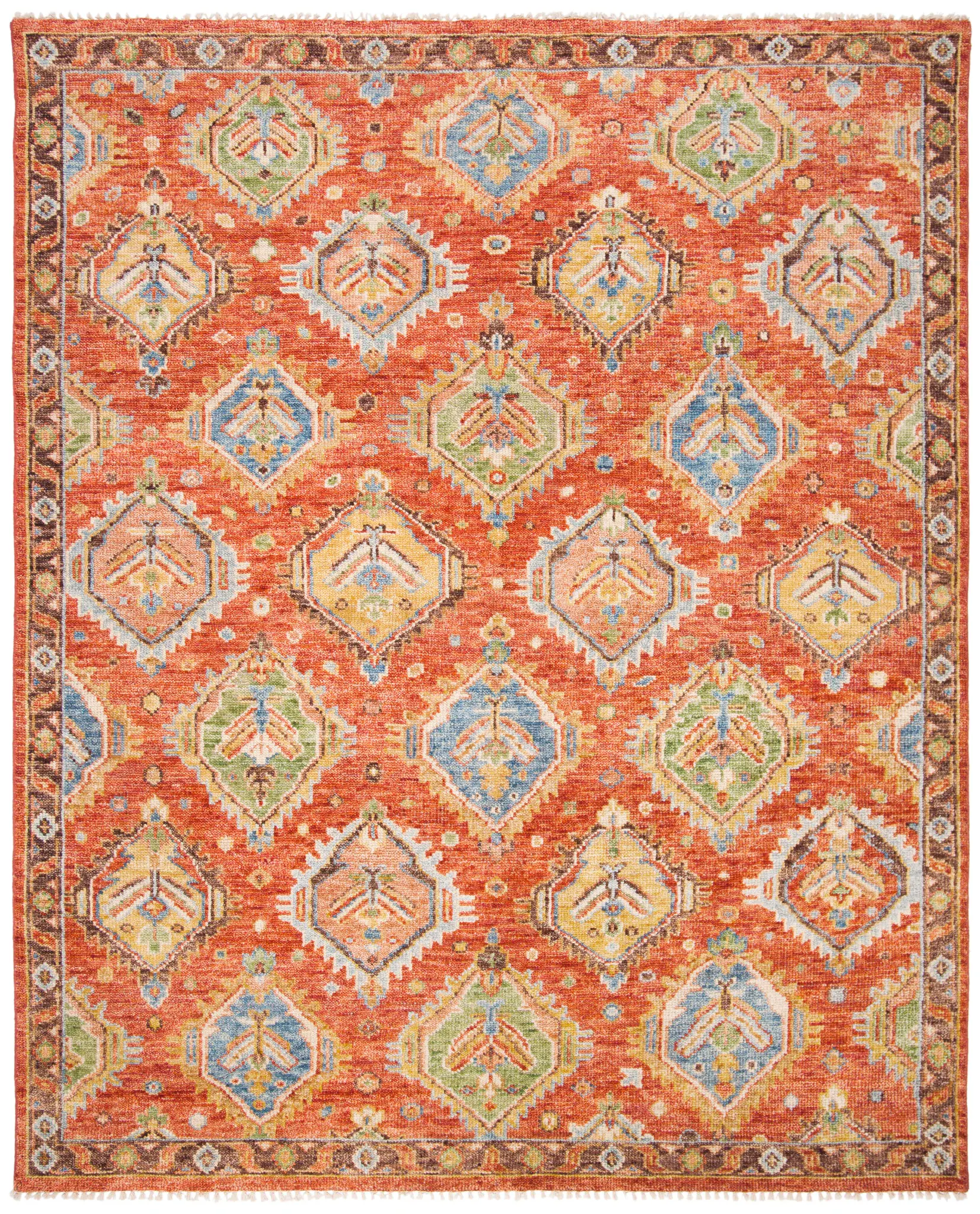 Samarkand Diamond Medallion Hand-Knotted Wool Rug