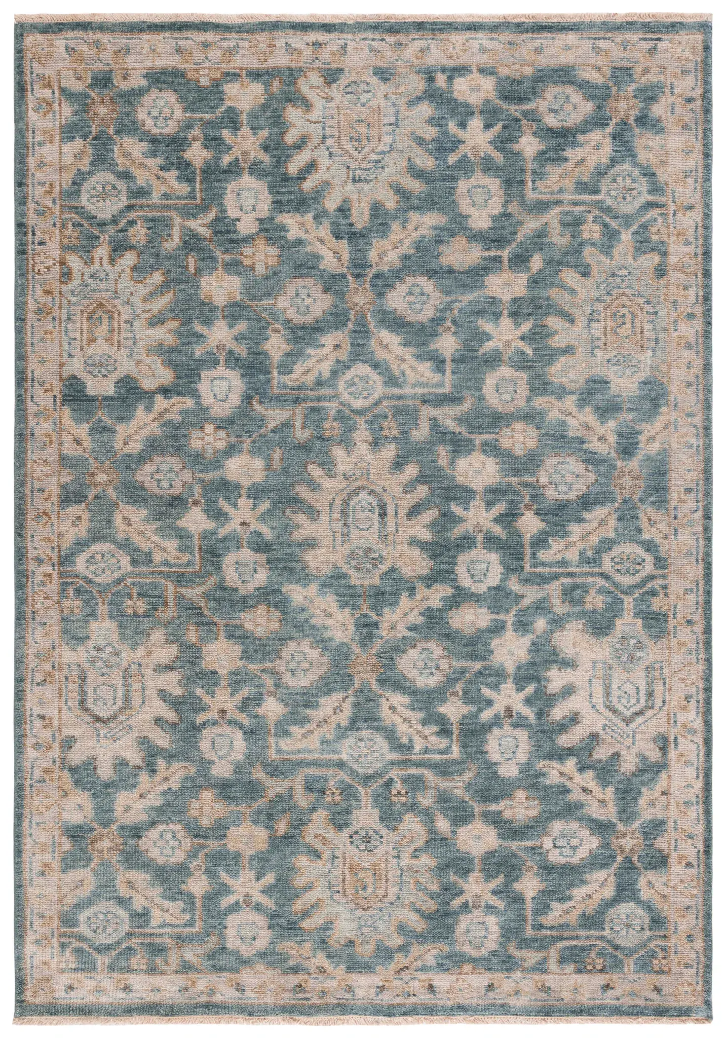 Samarkand Stylized Floral Hand-Knotted Wool Rug