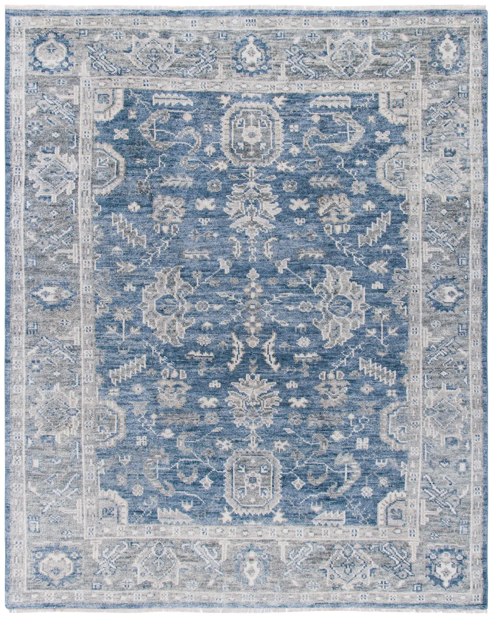 Samarkand Stylized Palmette Hand-Knotted Wool Rug