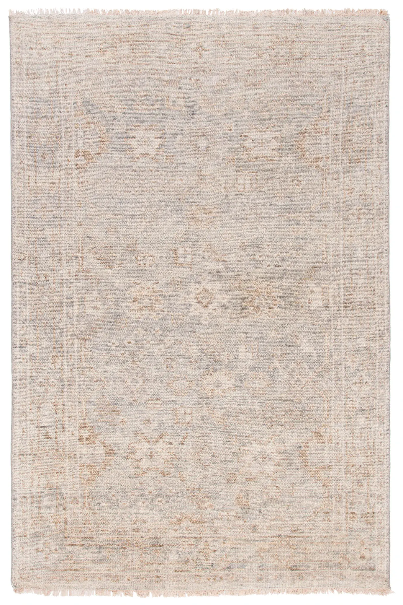 Samarkand Distressed Floral Hand-Knotted Wool Rug