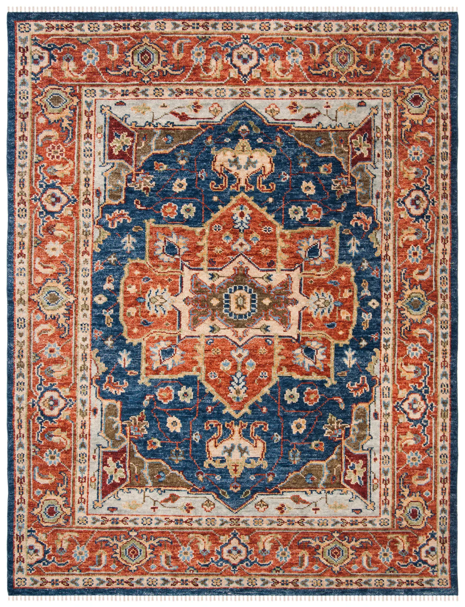 Samarkand Layered Medallion Hand-Knotted Wool Rug
