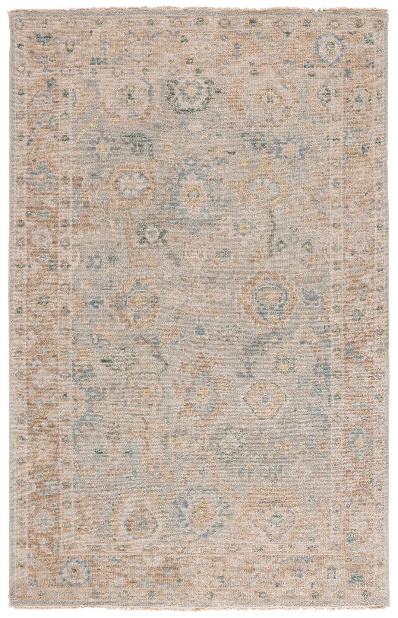 Samarkand Scattered Floral Hand-Knotted Wool Rug