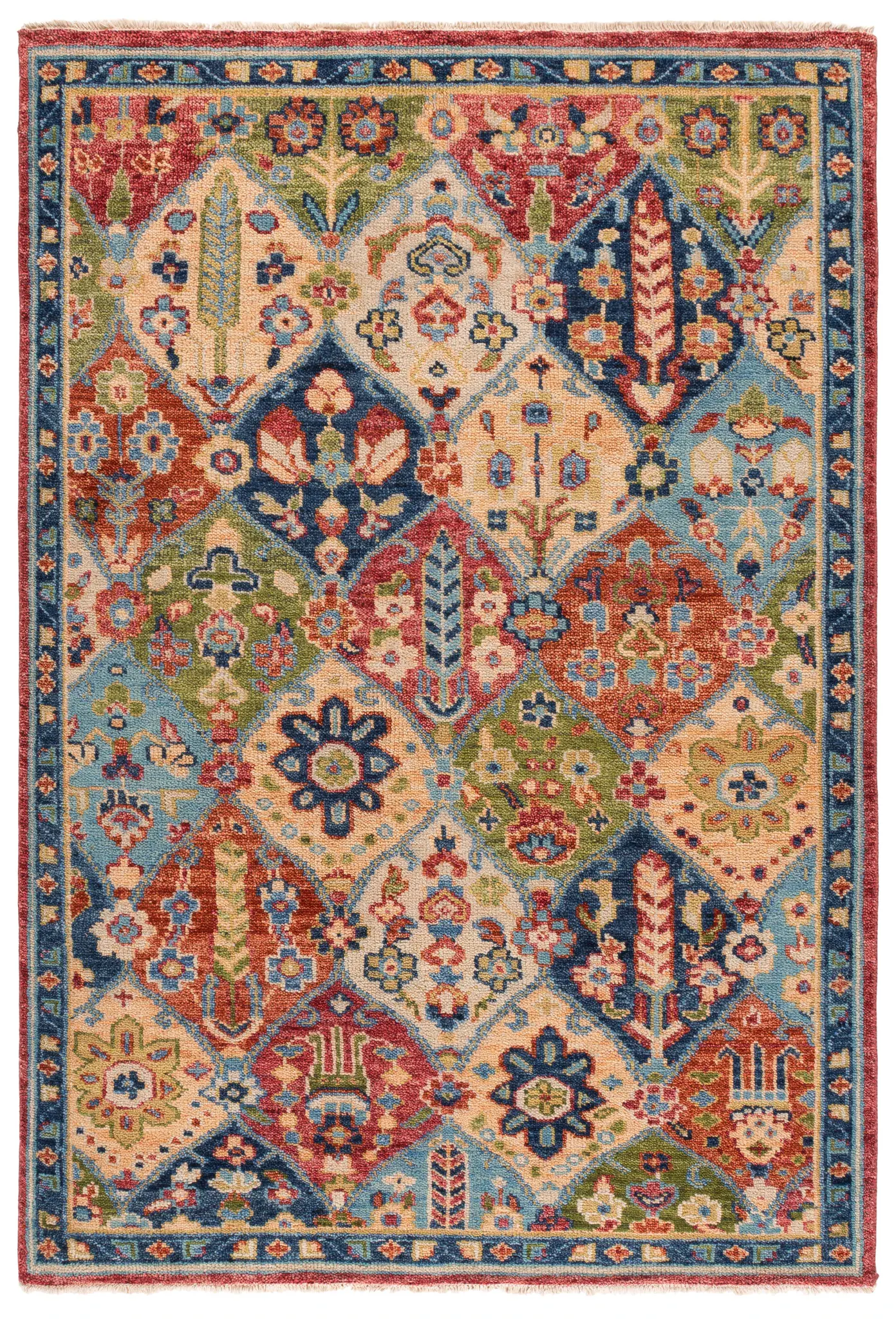 Samarkand Diamond Tile Hand-Knotted Wool Rug