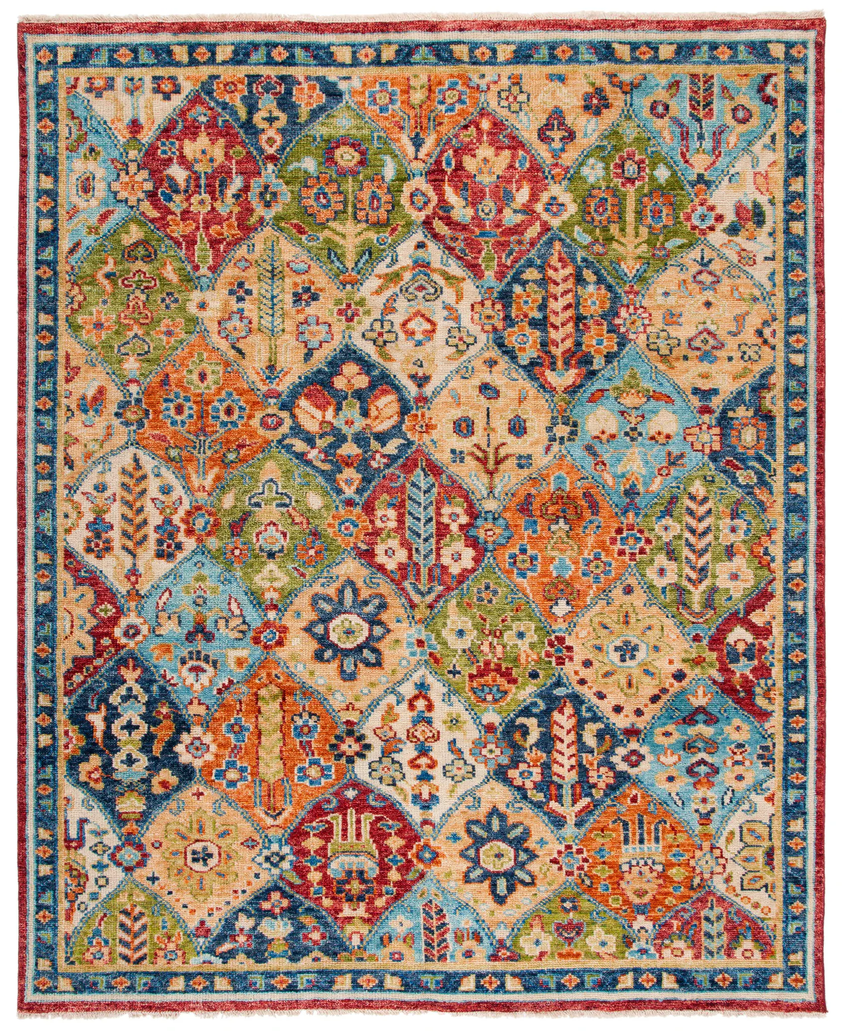 Samarkand Diamond Tile Hand-Knotted Wool Rug
