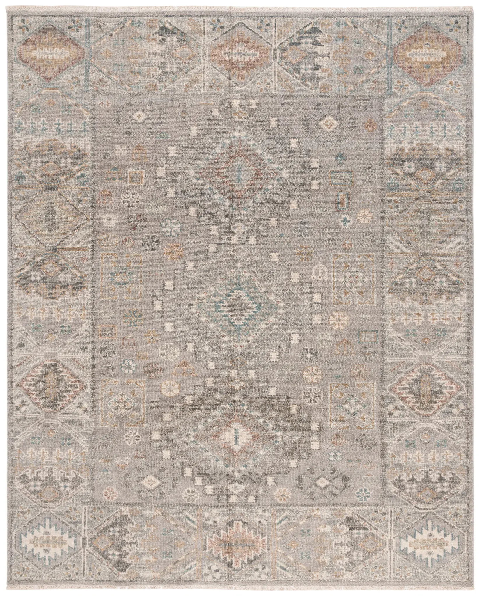 Samarkand Faded Tribal Medallion Hand-Knotted Wool Rug