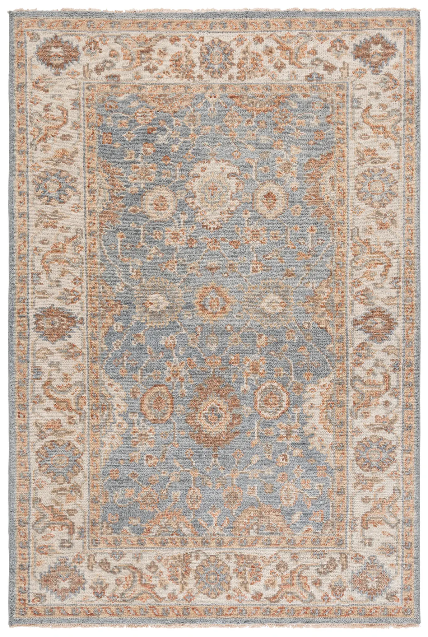 Samarkand Floral Trellis Hand-Knotted Wool Rug