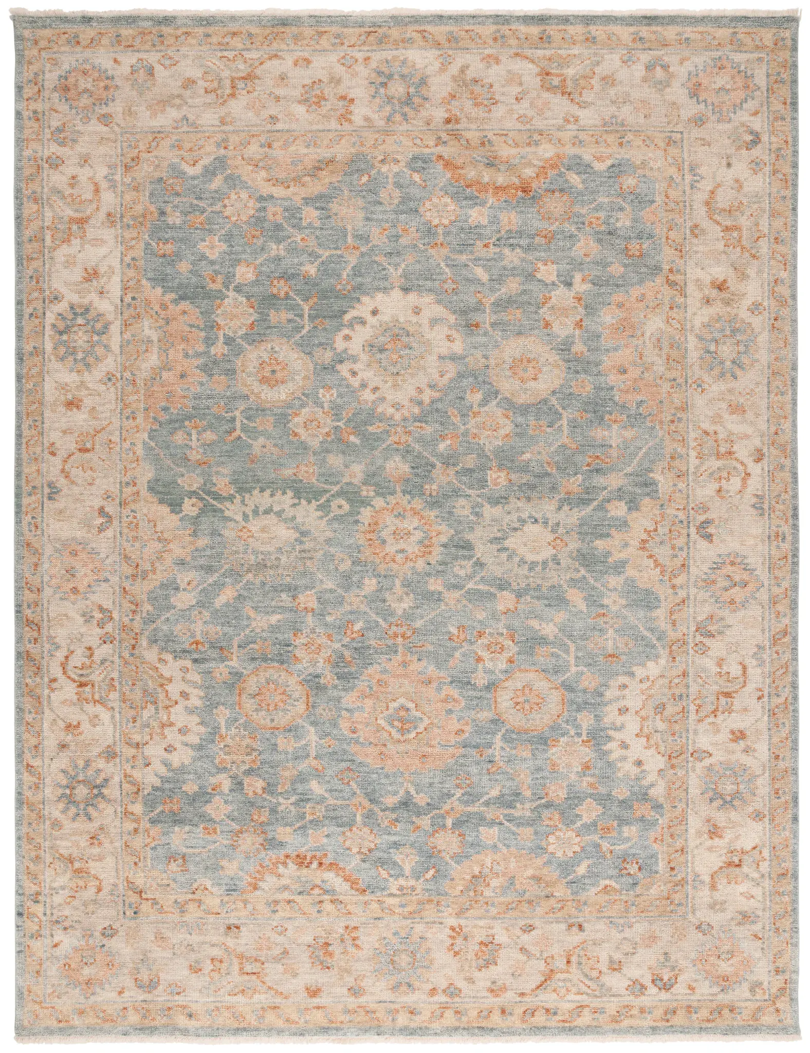 Samarkand Floral Trellis Hand-Knotted Wool Rug
